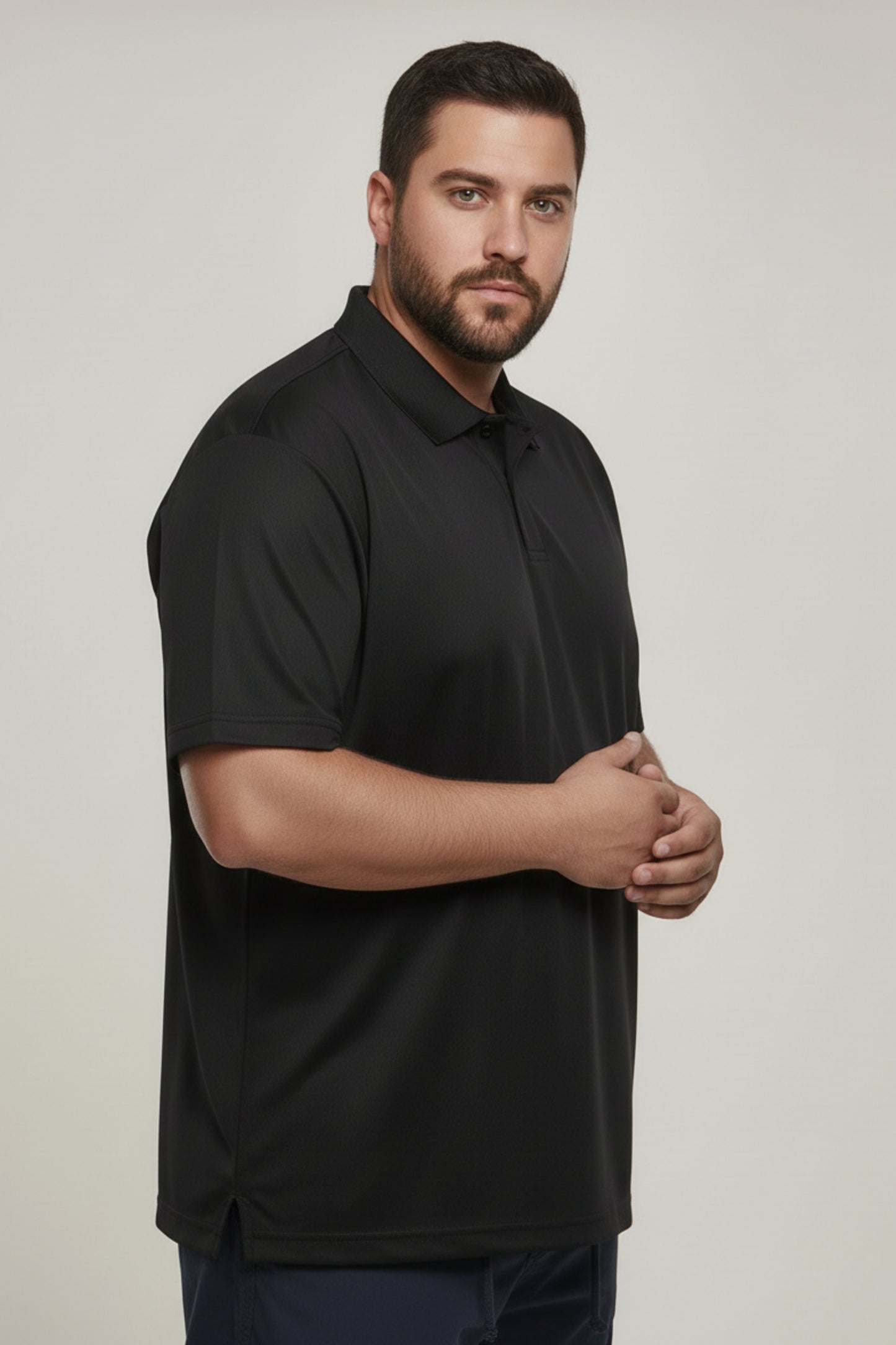 Black - Smart Tech Polo Plus Size
