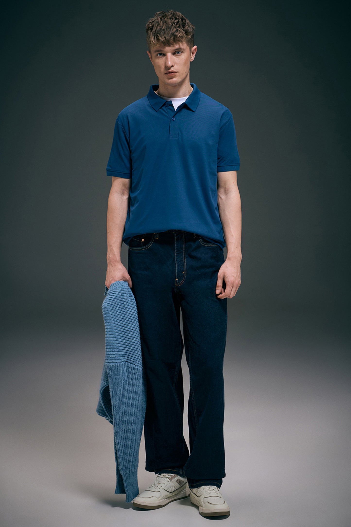Smart tech polo - Teal Navy