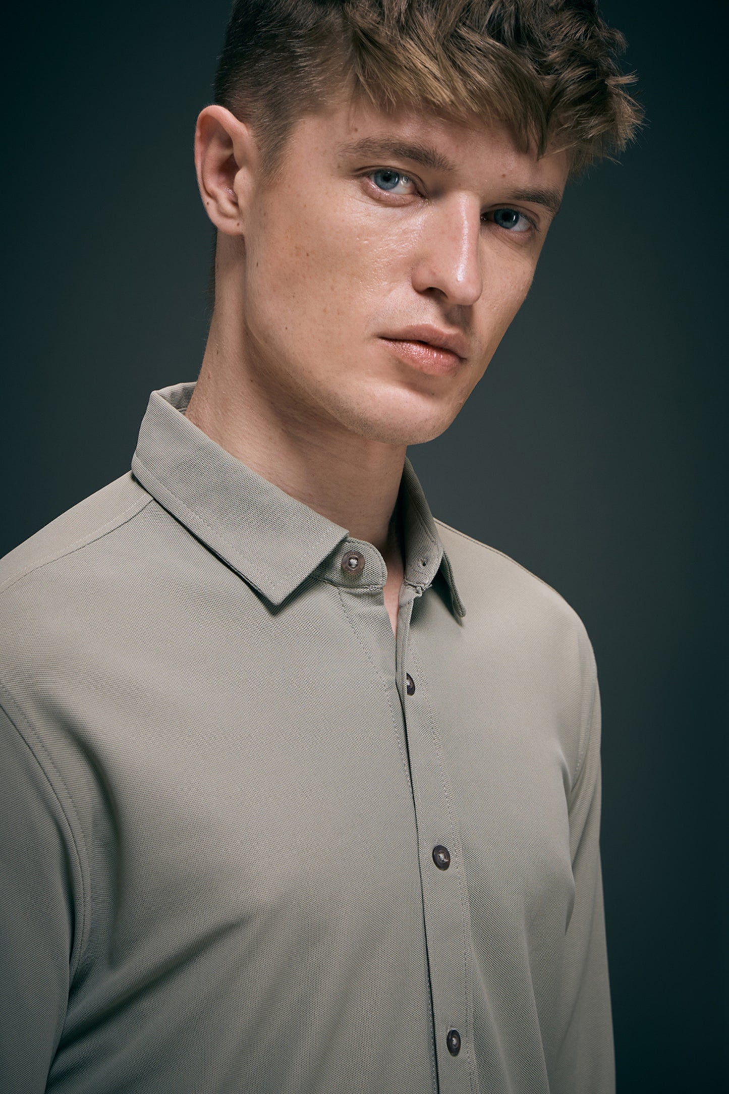 Olive Smart Tech Full Sleeve Shirt Full Sleeve Shirt Maxzone Clothing