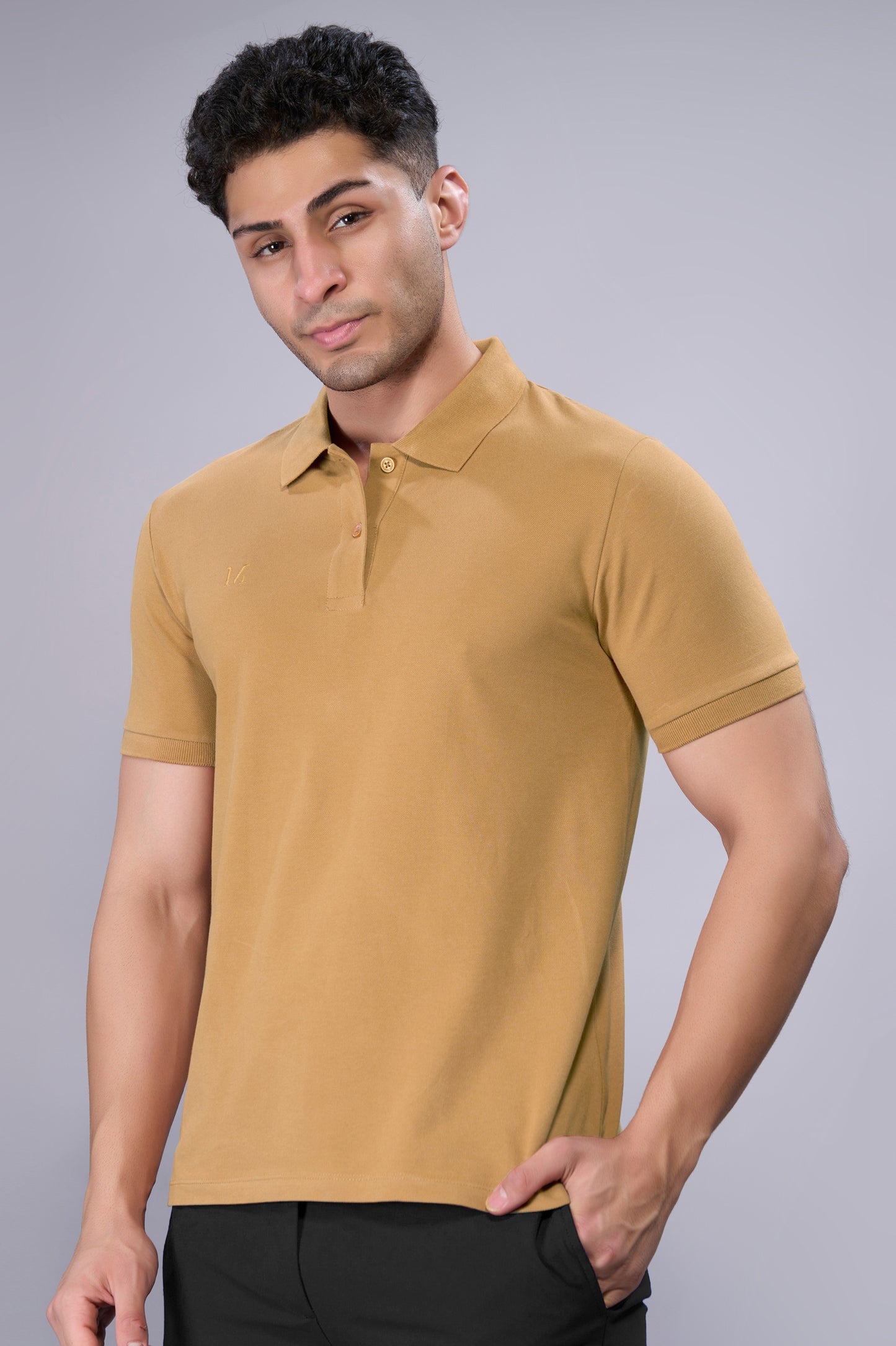 Khaki - Cotton Pique Polo