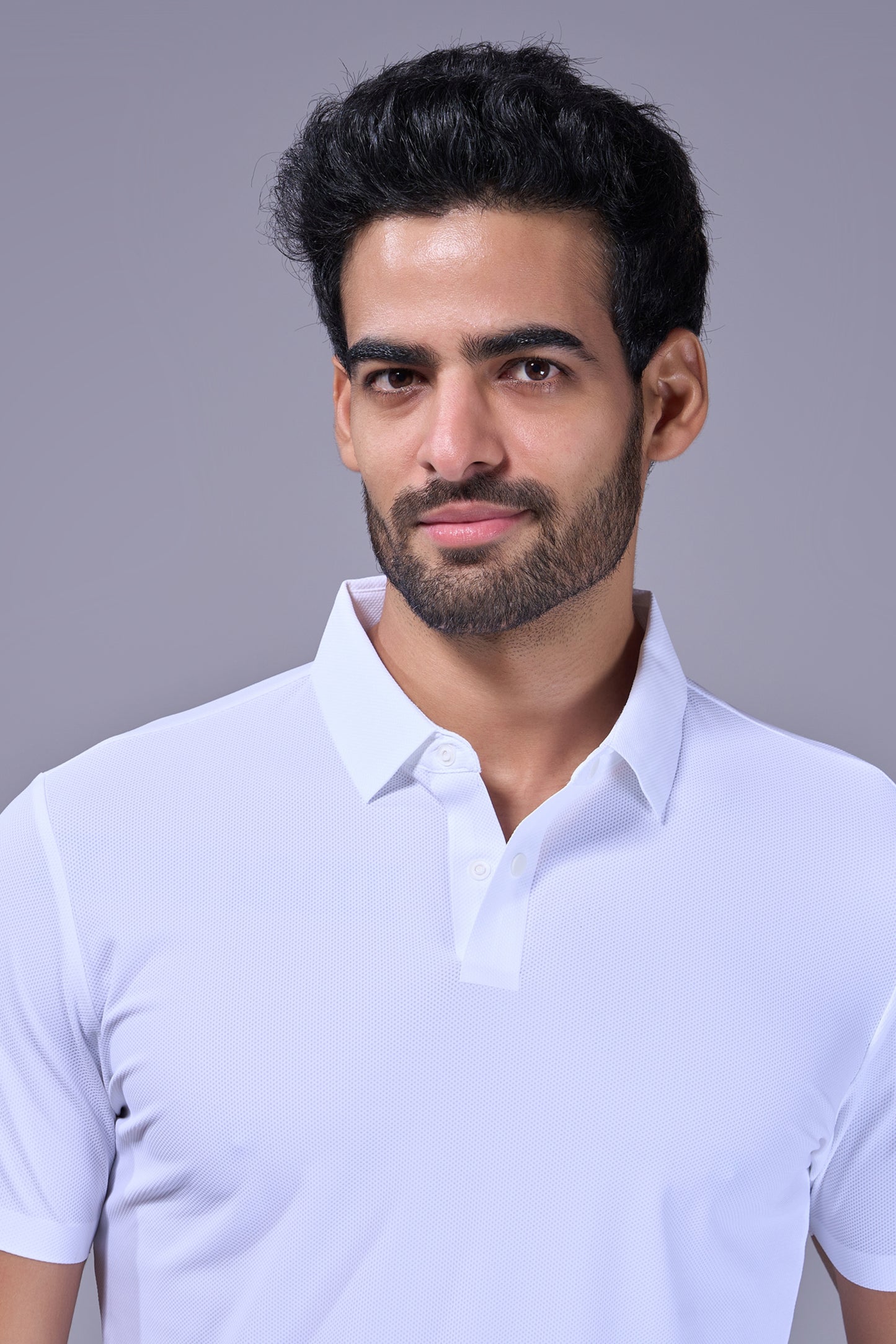 White - 2 Button Stitchless Polo
