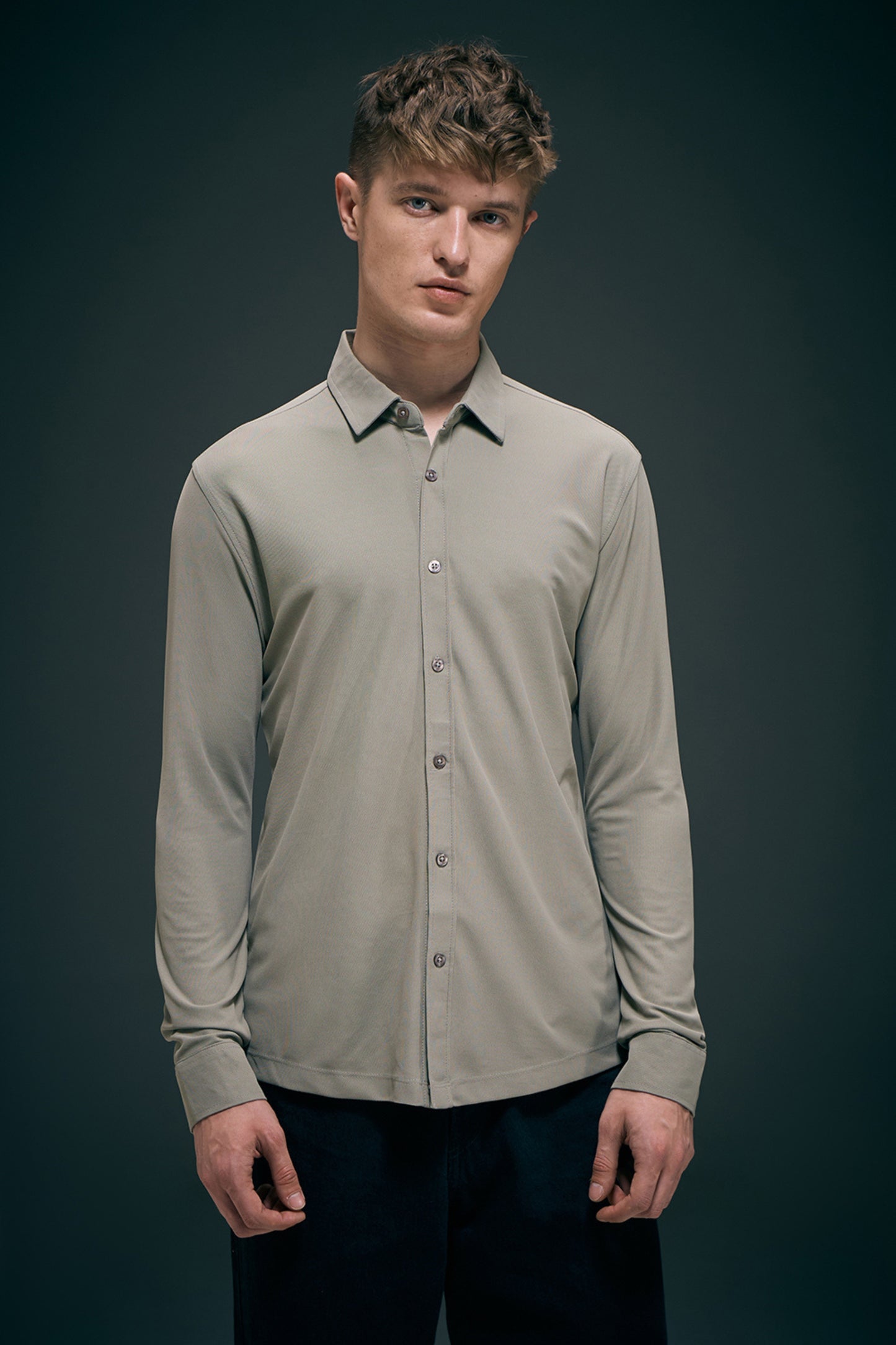 Olive Smart Tech Full Sleeve Shirt Full Sleeve Shirt Maxzone Clothing