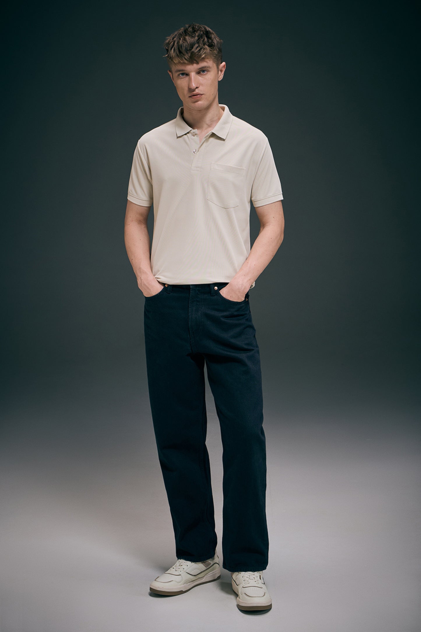 Soft Beige Smart Tech Pocket + Polo T-shirts Maxzone Clothing