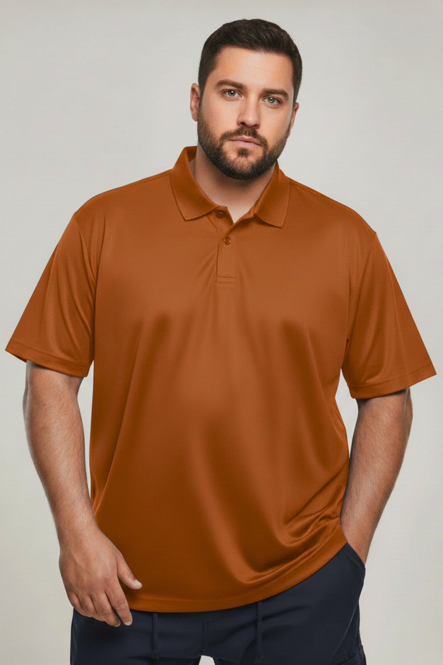 Caramel - Smart Tech Polo Plus Size