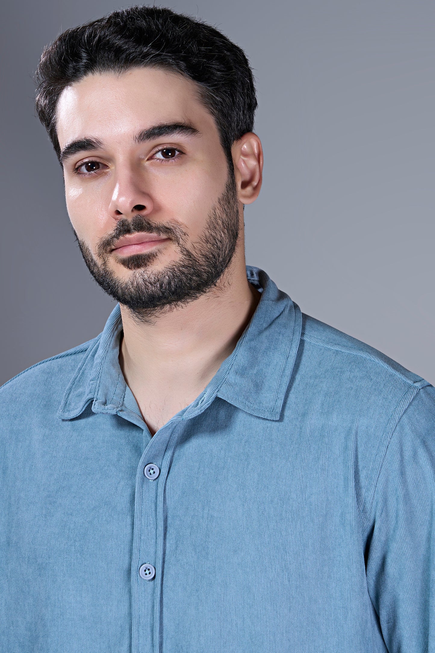 Powder Blue - Corduroy Shirt