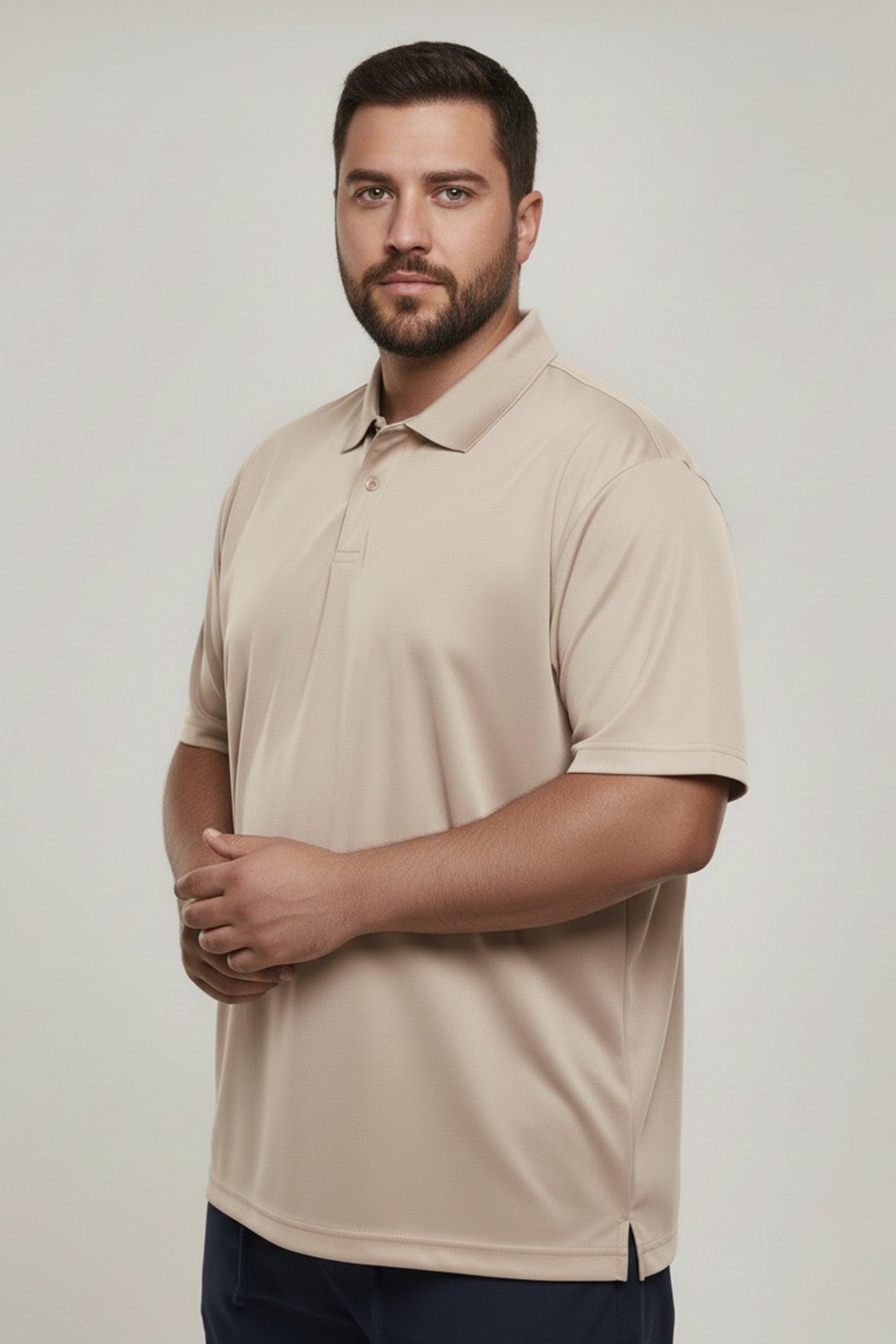 Soft Beige - Smart Tech Polo Plus Size
