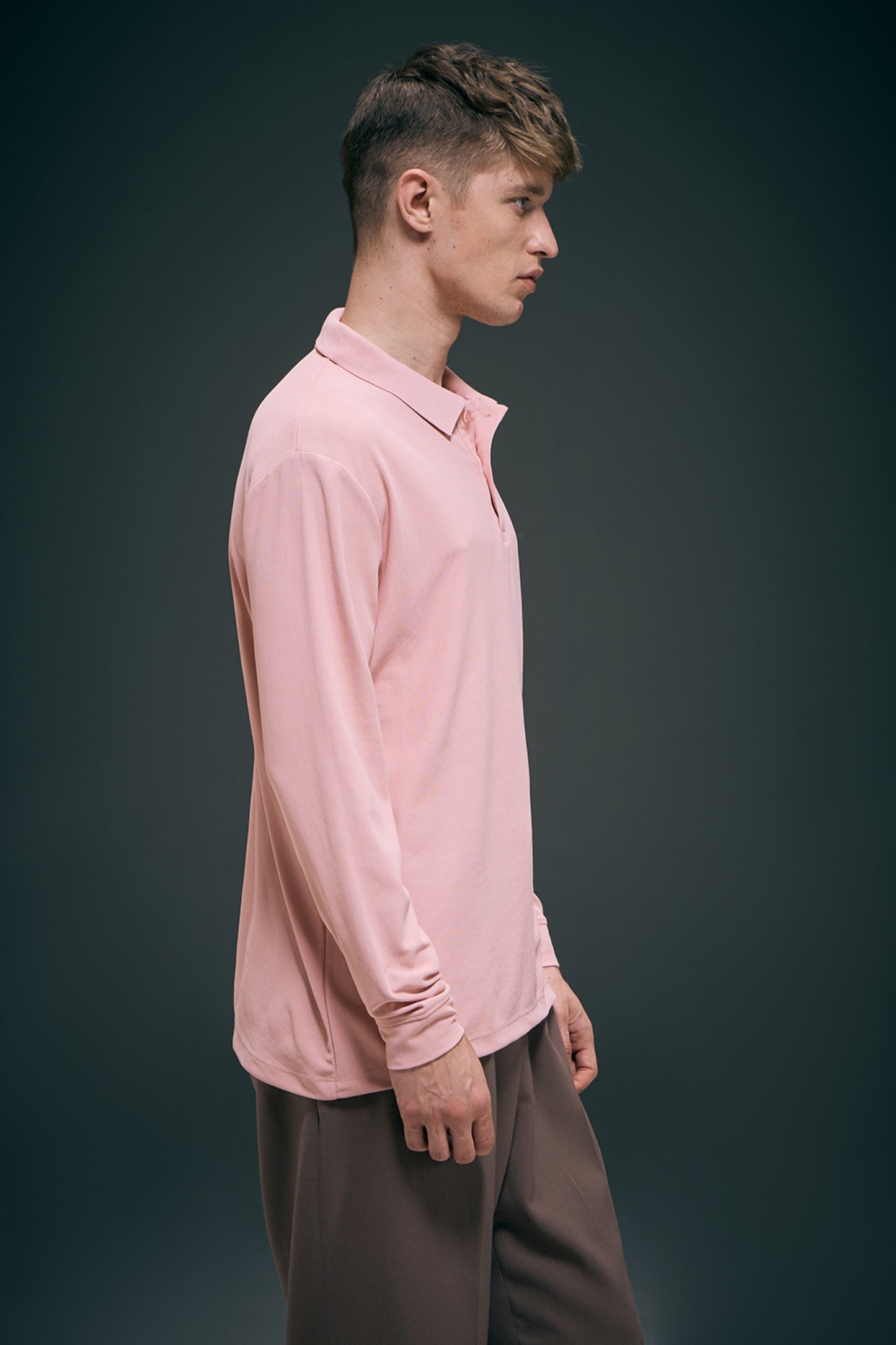 Mauve Full Sleeve Smart Tech Polo Maxzone Clothing