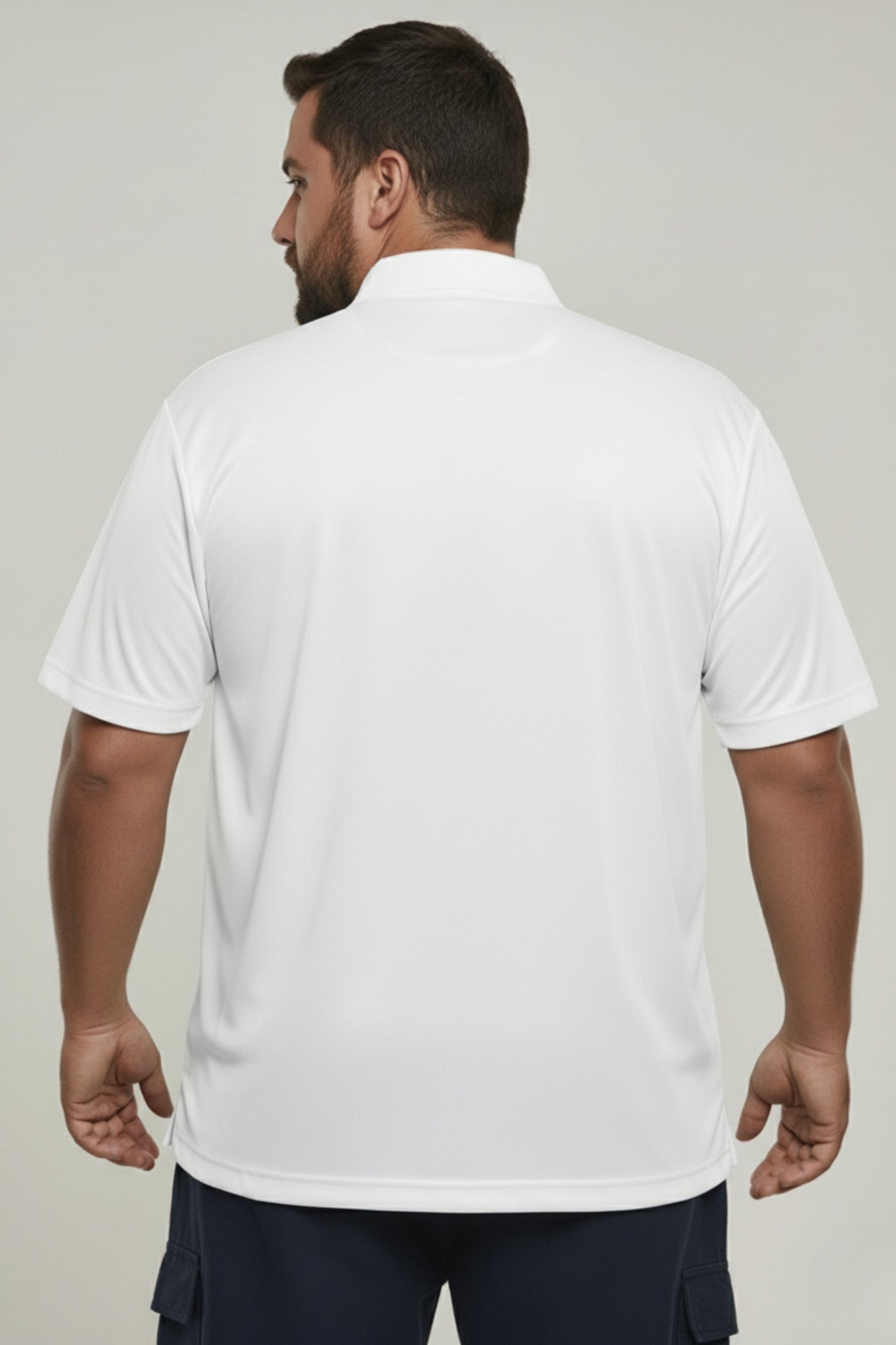 White - Smart Tech Polo Plus Size