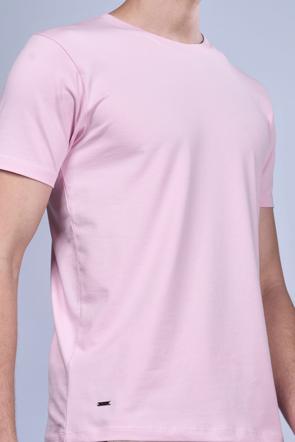 Cotton oversized T shirt for men in the solid color Café cream with half sleeves and crew neck.