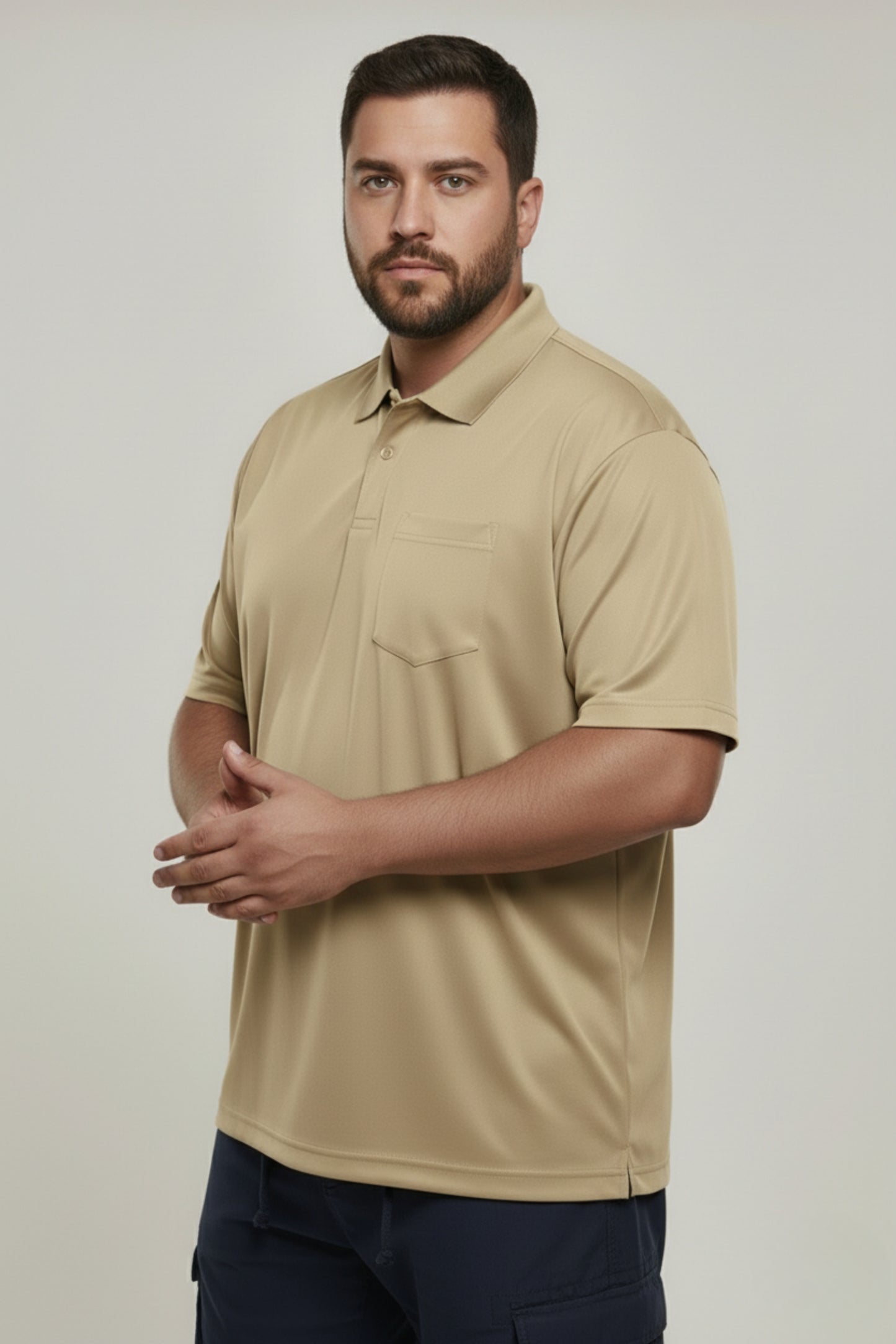 Green - Smart Tech Pocket Polo Plus Size