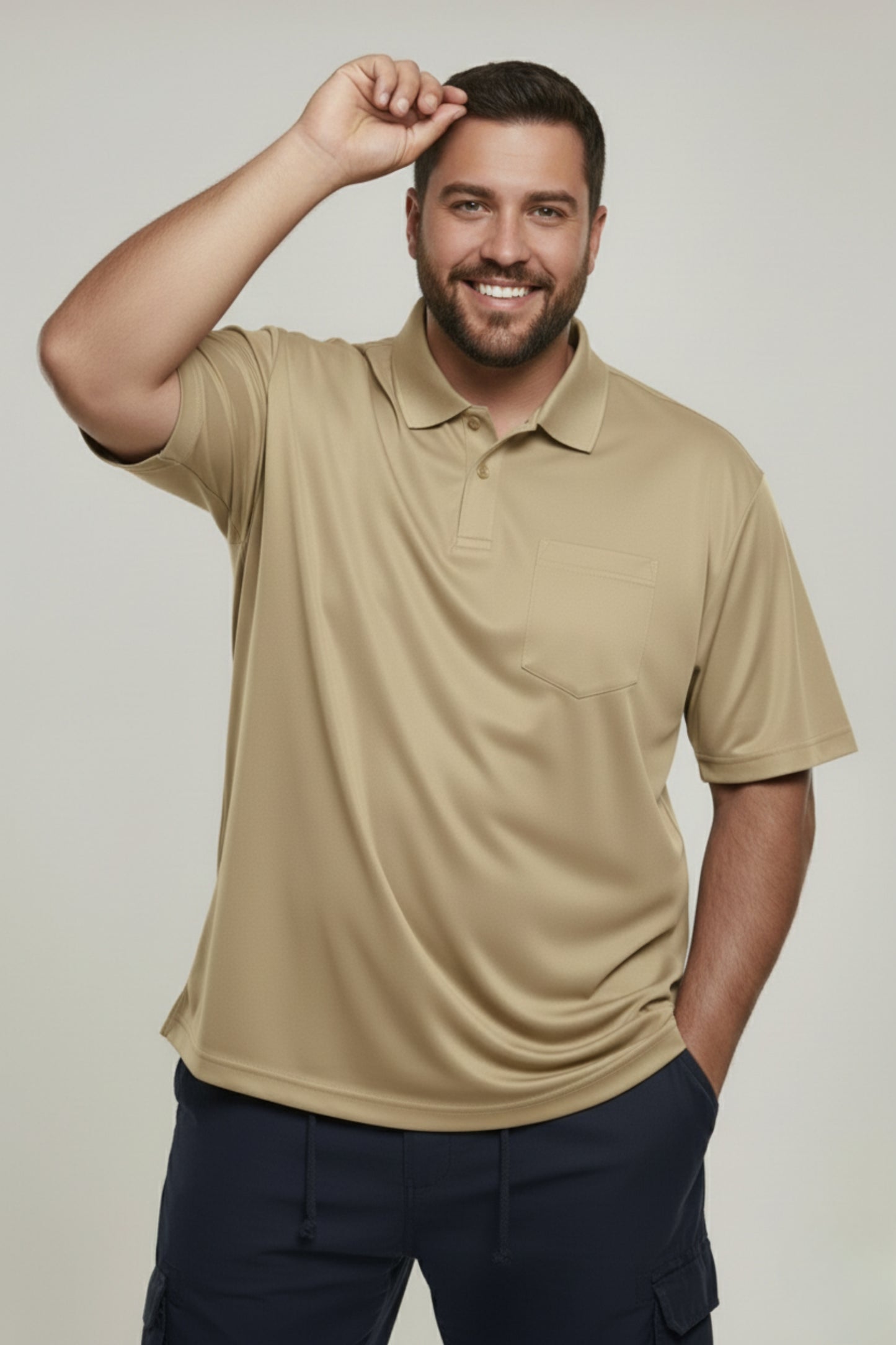Green - Smart Tech Pocket Polo Plus Size