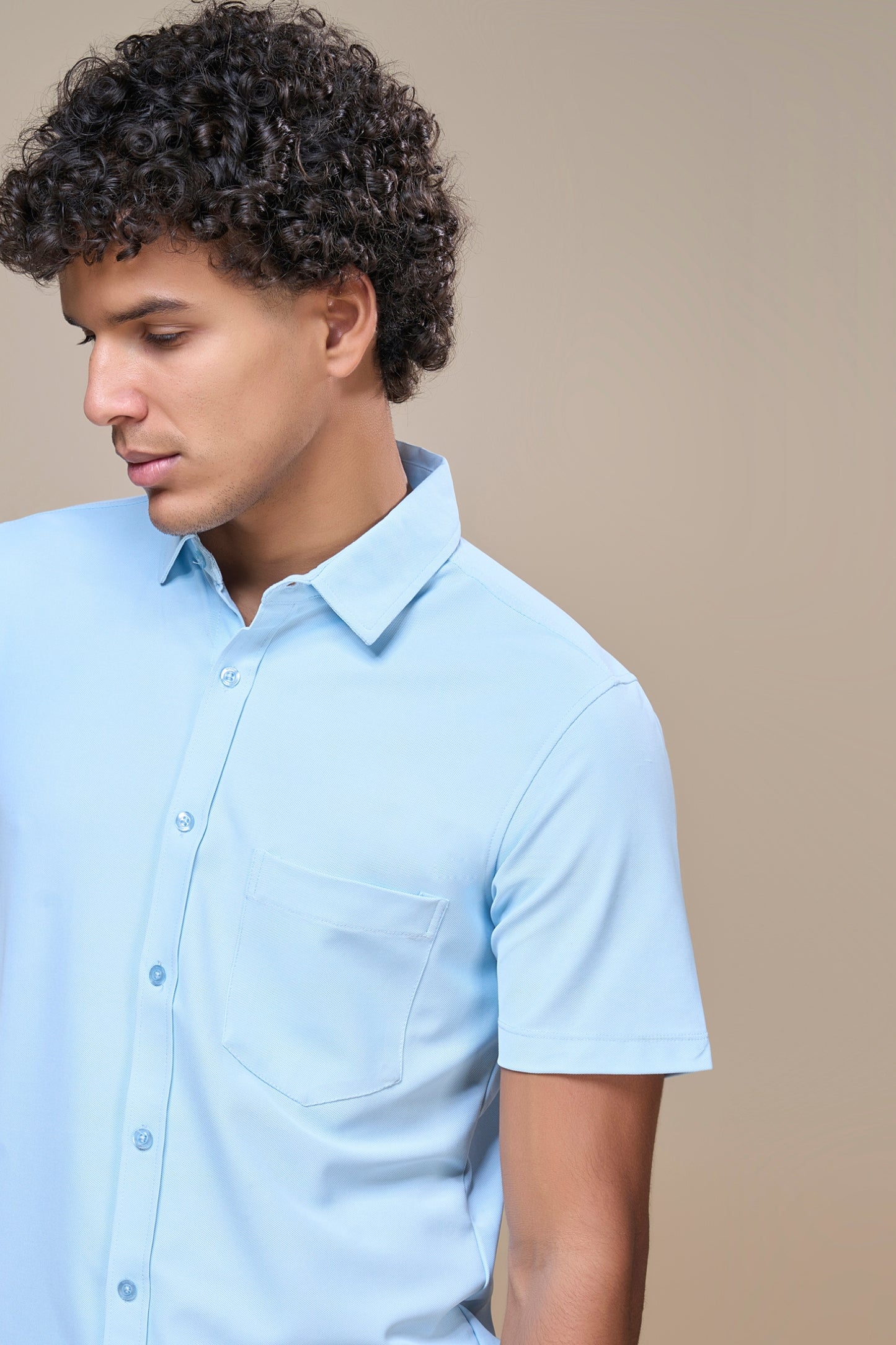 Powder Blue - Smart Tech Pocket Shirt Maxzone Clothing