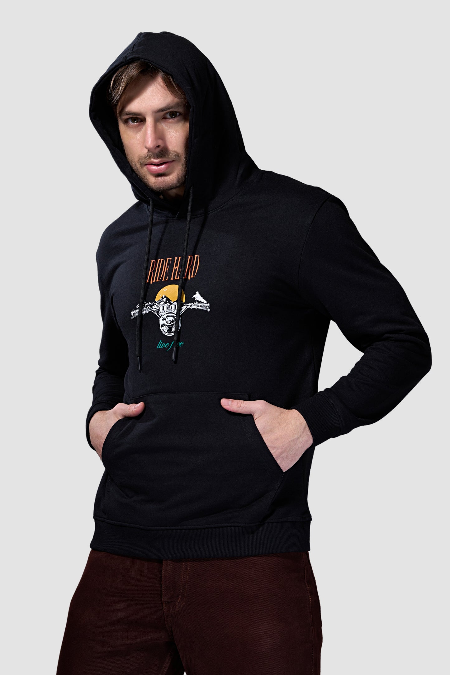 Black Ride Hard - Full Sleeve Hoodie