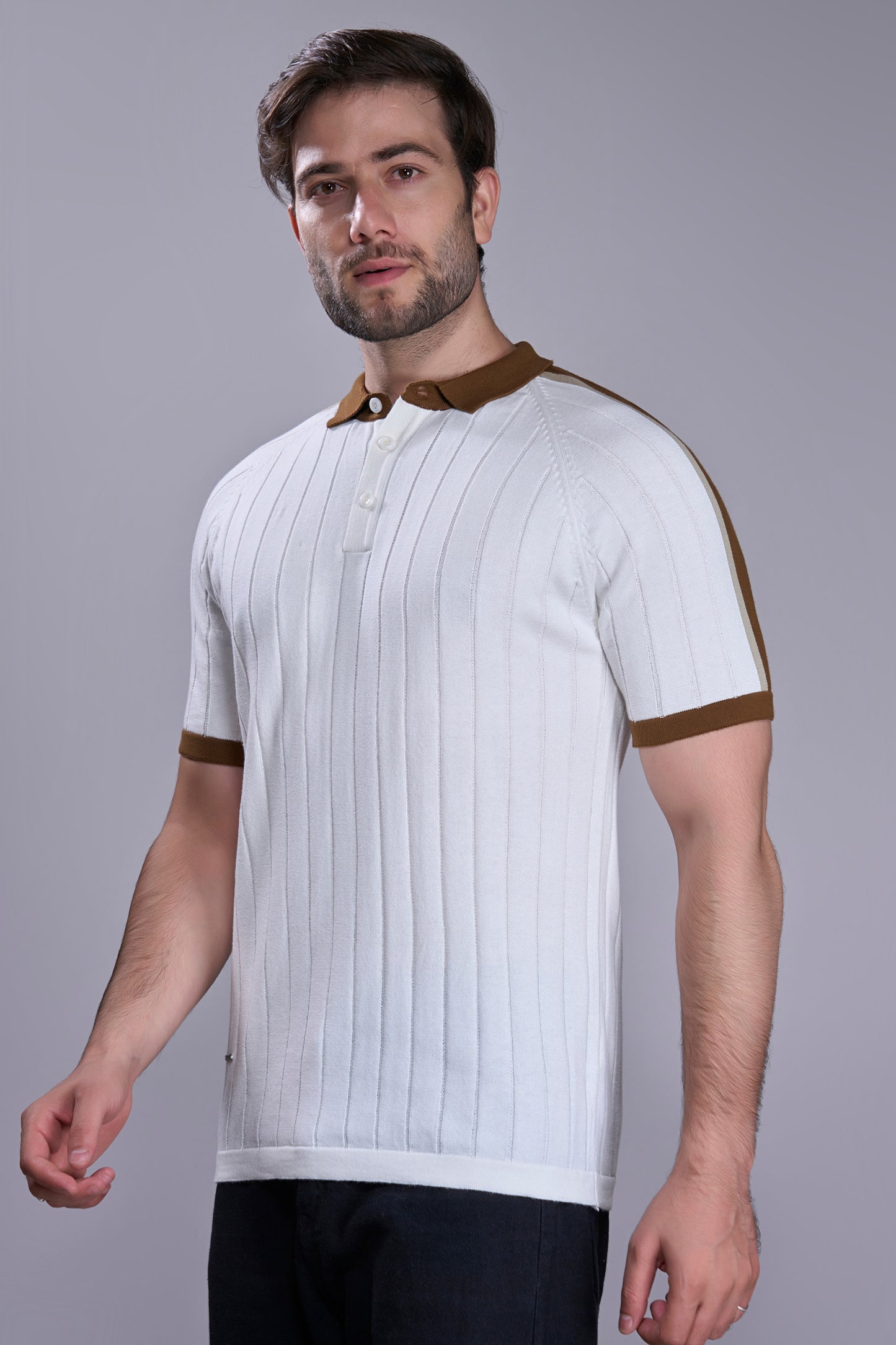 White - Luxe Knitted Polo