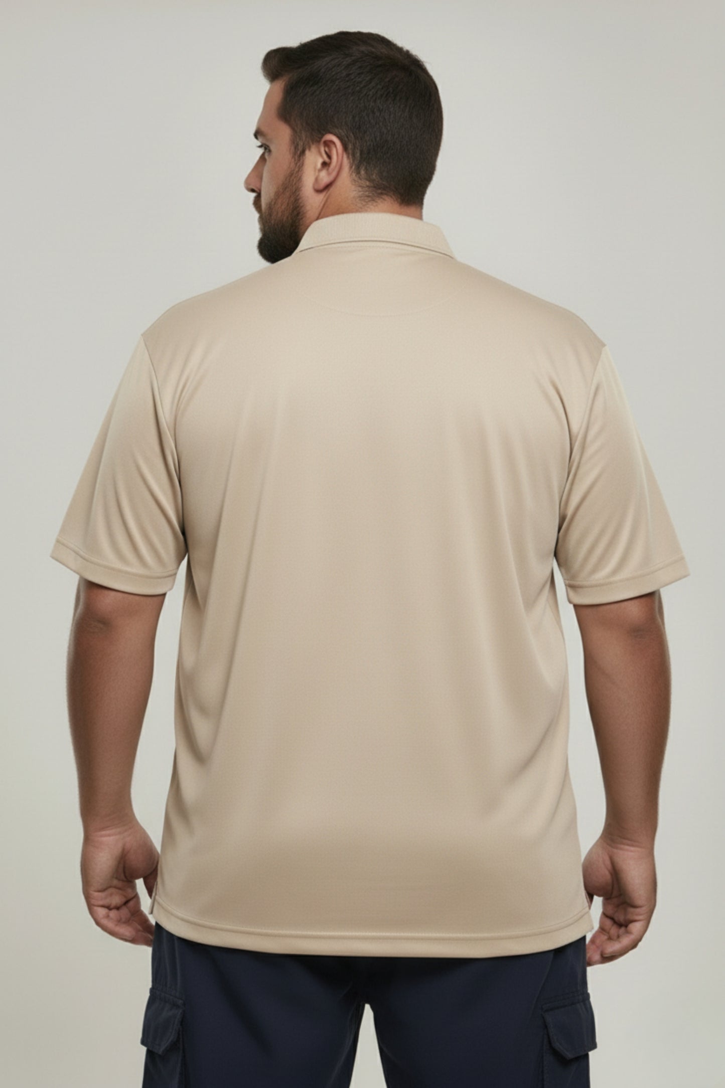 Soft Beige - Smart Tech Pocket Polo Plus Size