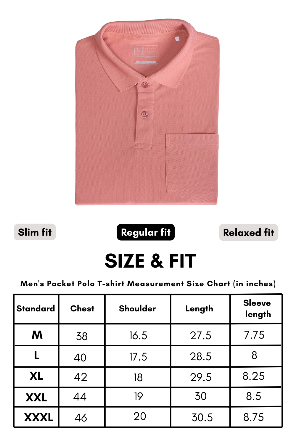 Light Pink Smart Tech Pocket + Polo T-shirts Maxzone Clothing