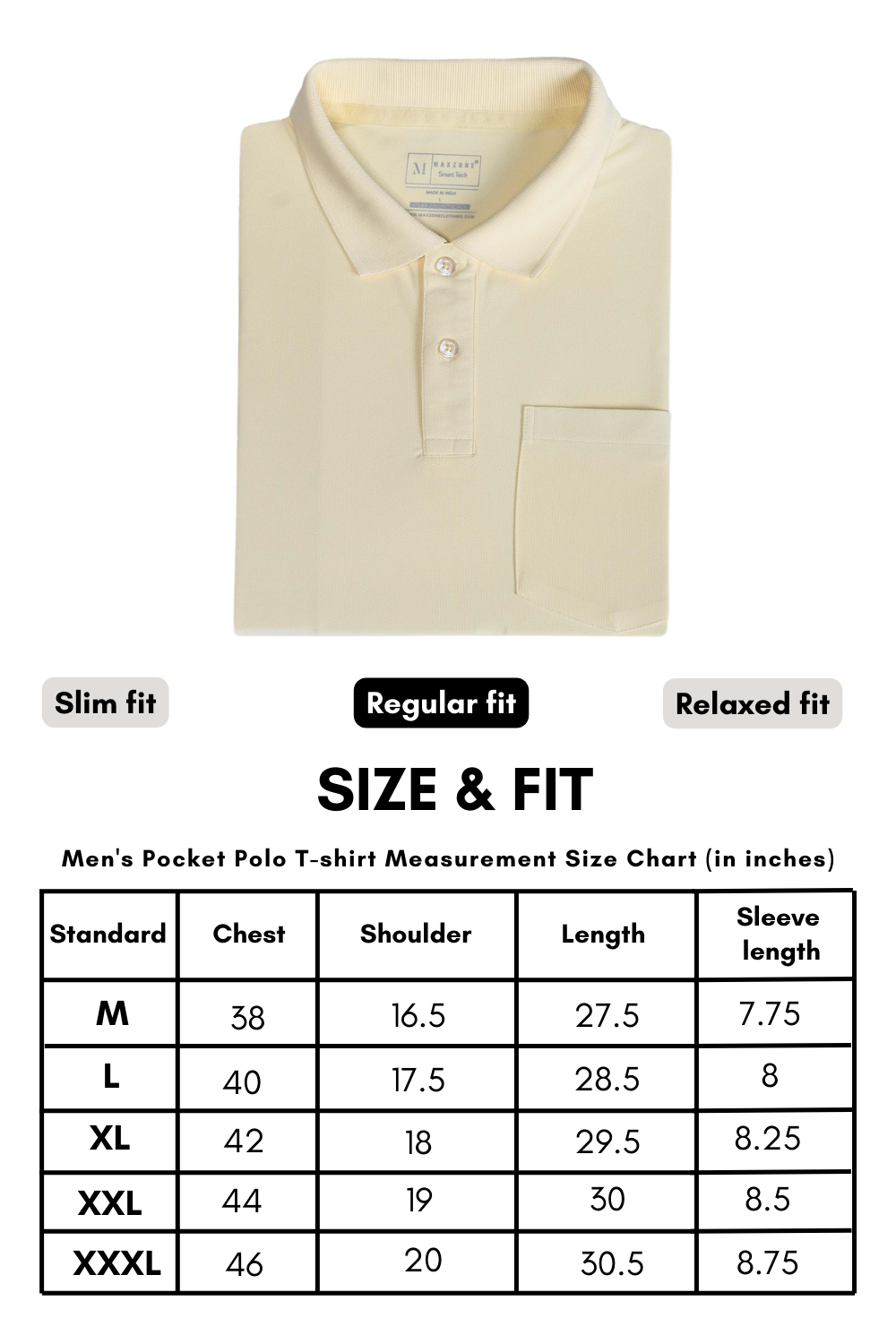 Light Yellow Smart Tech Pocket + Polo T-shirts Maxzone Clothing