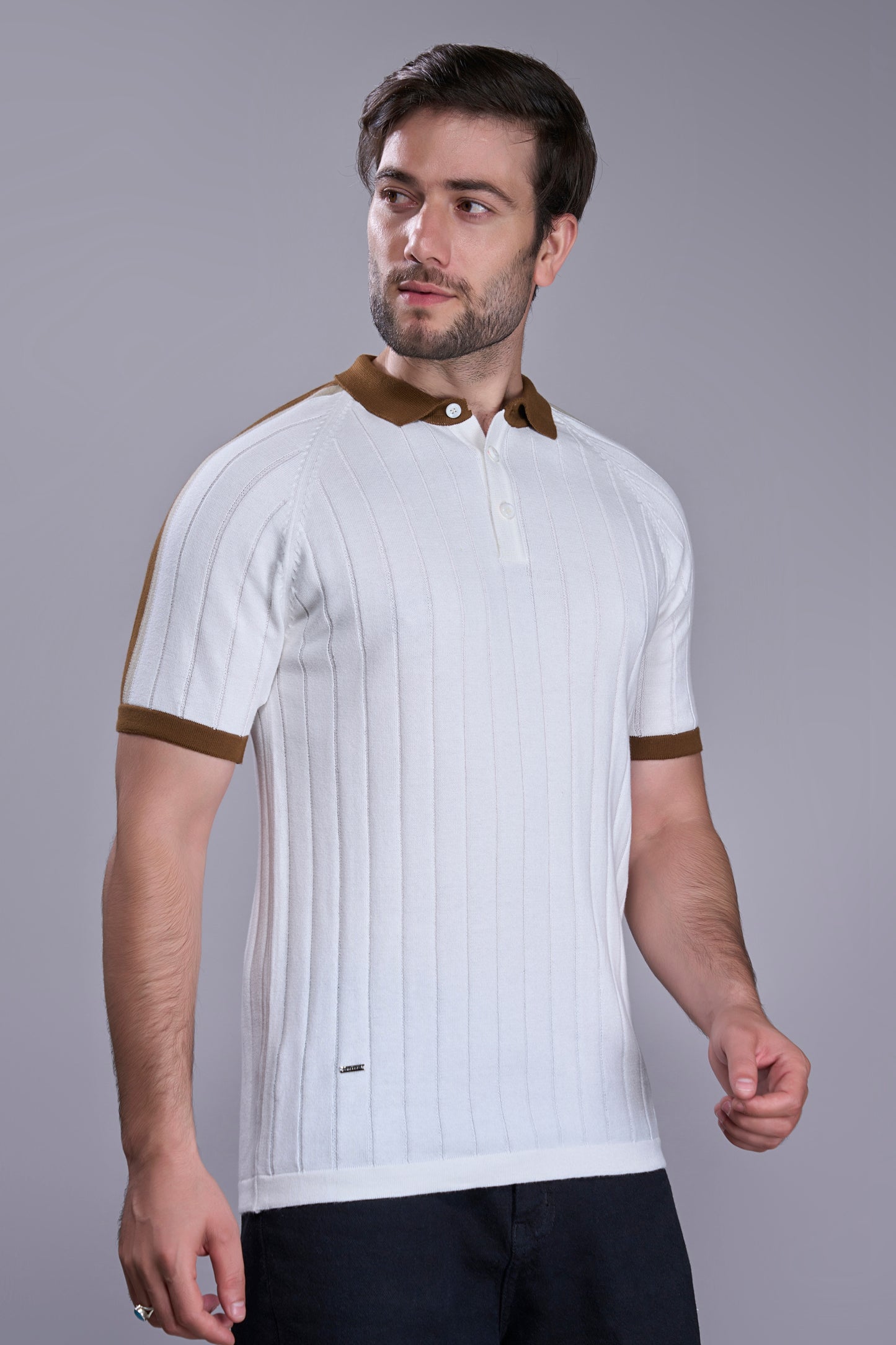 White - Luxe Knitted Polo