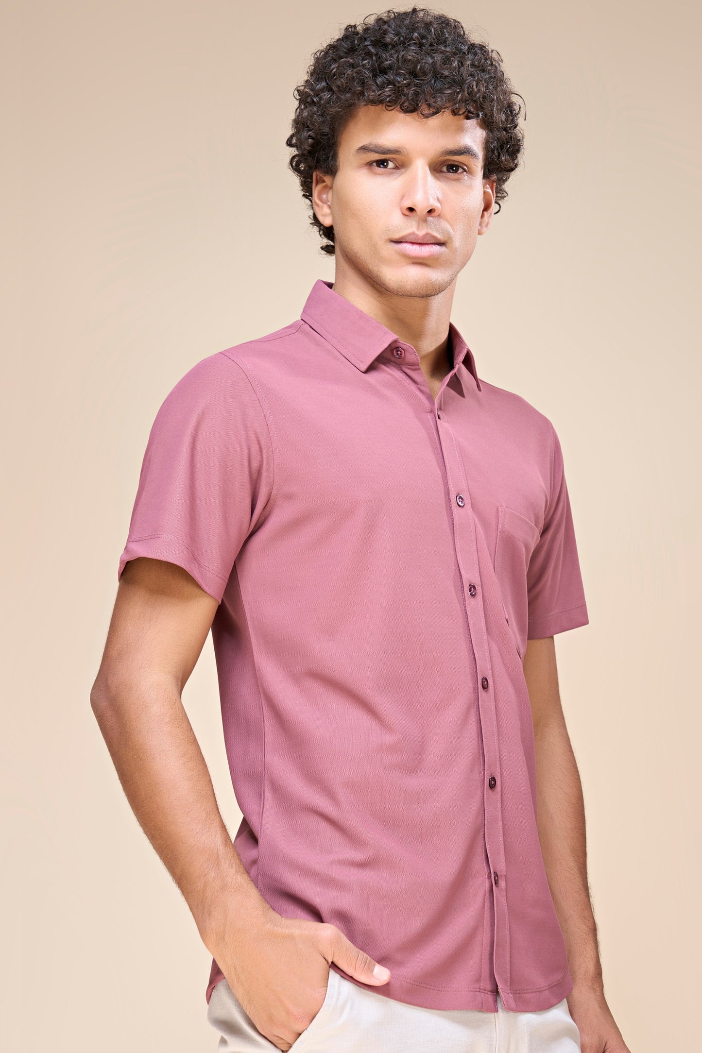 Maroon - Smart Tech Pocket Shirt Maxzone Clothing