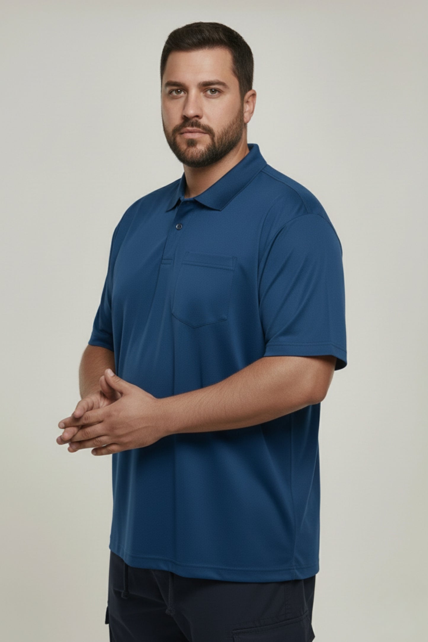 Teal Navy - Smart Tech Pocket Polo Plus Size