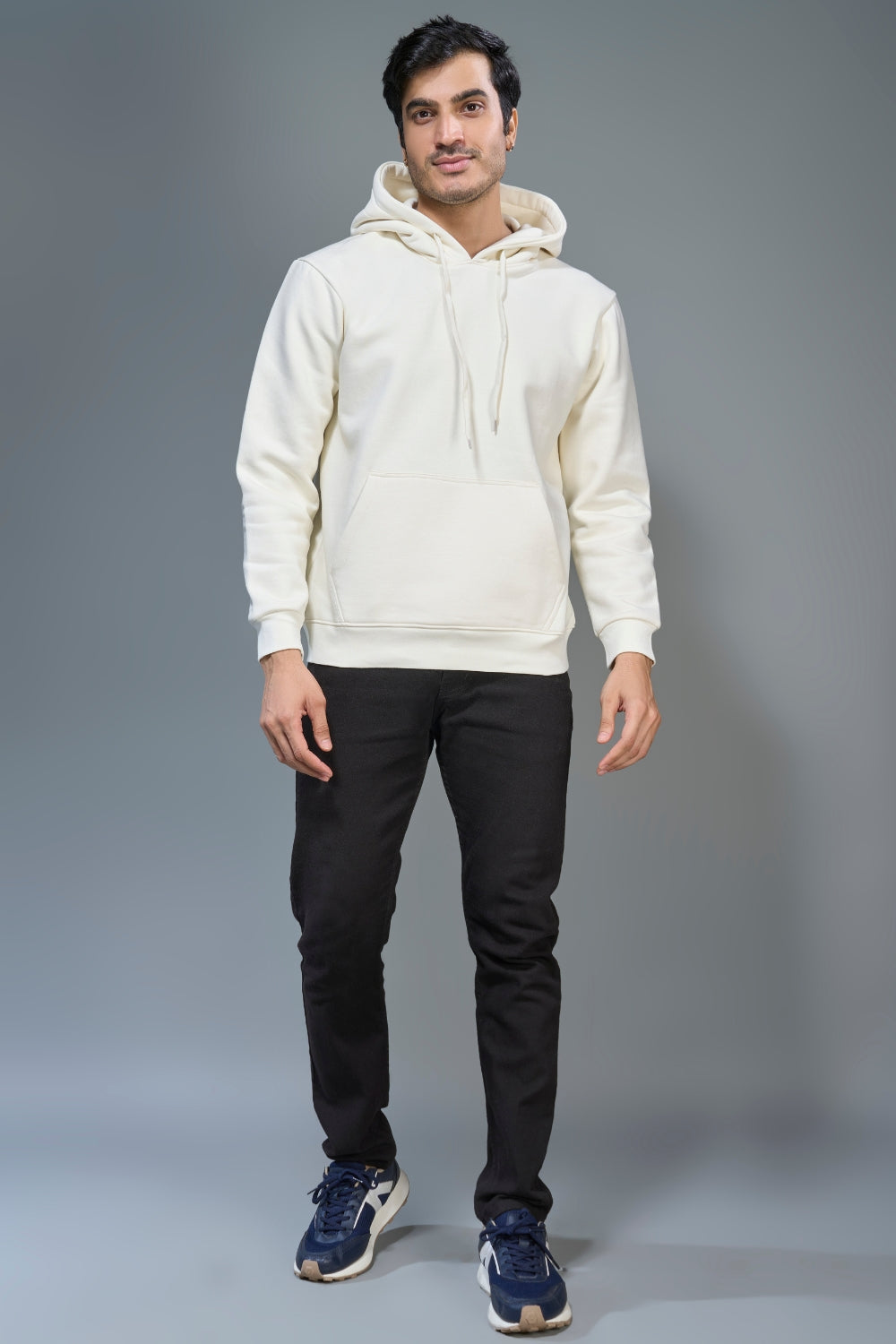 White Hoodie Hoodies Maxzone Clothing M