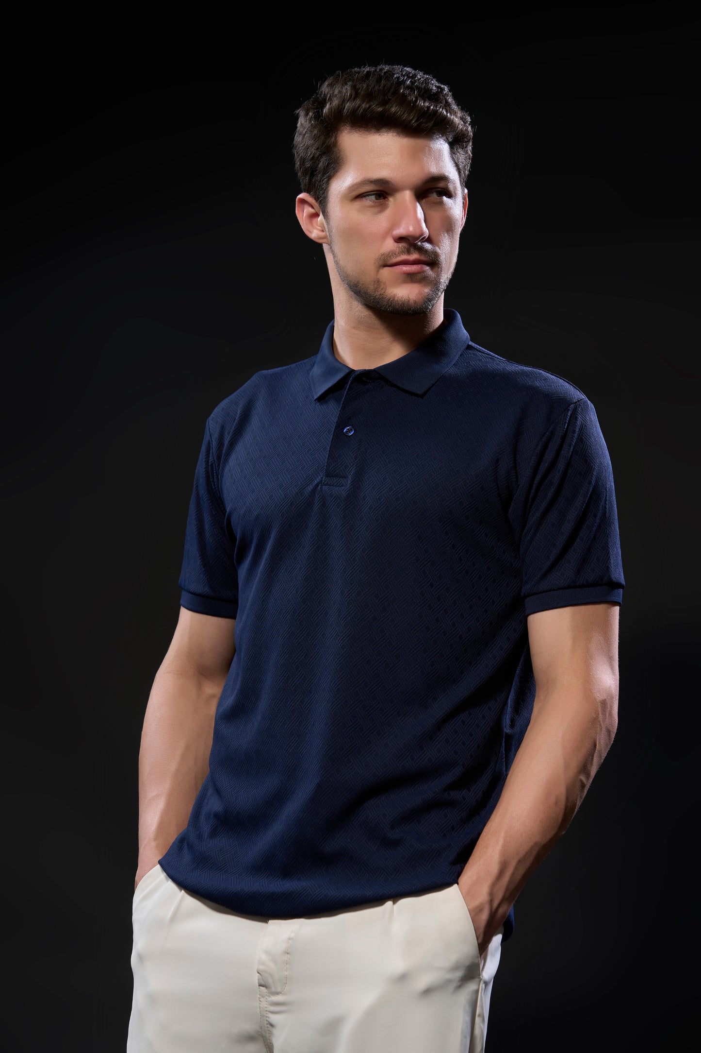 Navy - Structure Knit Smart Tech Polo