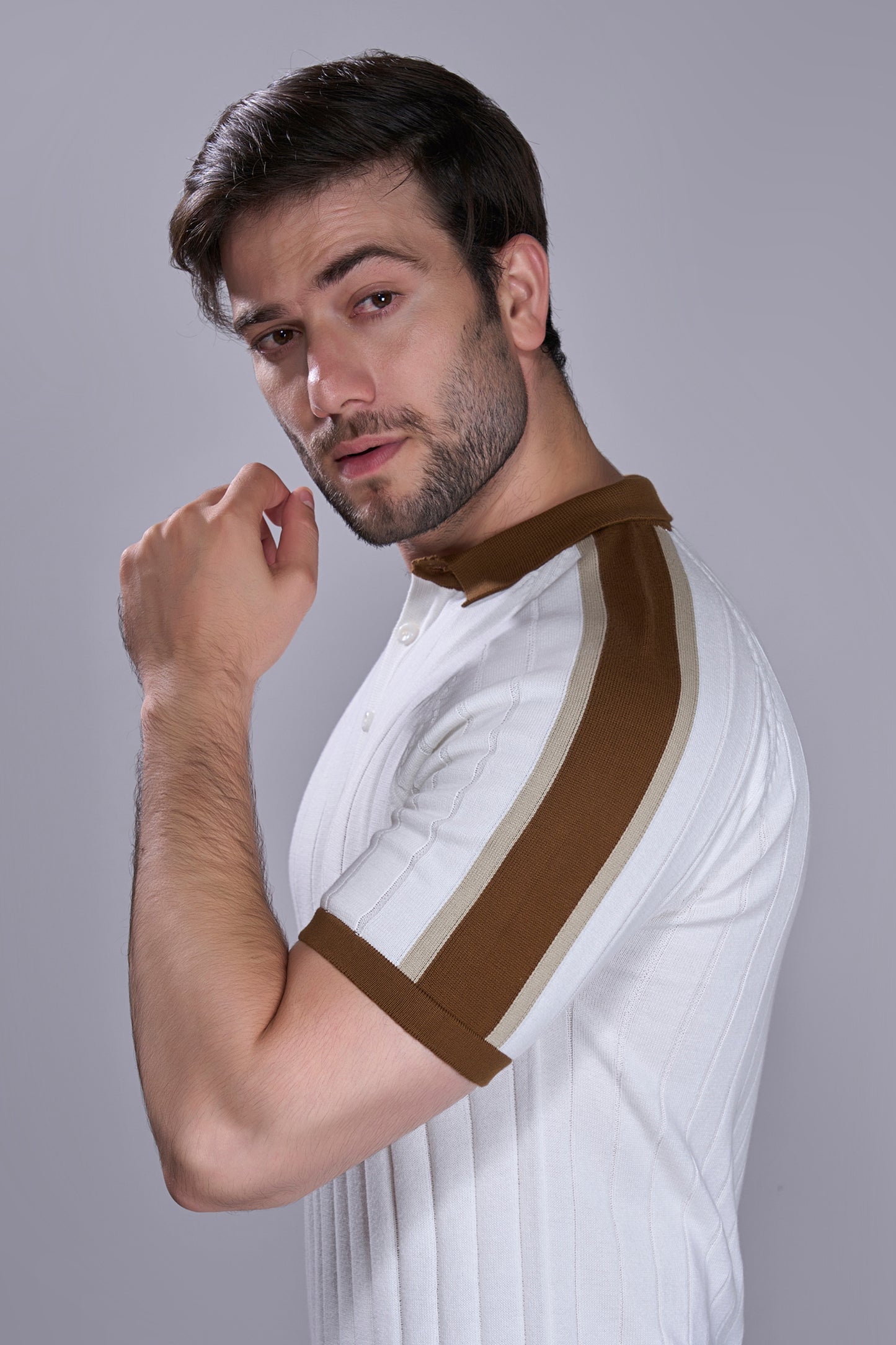 White - Luxe Knitted Polo