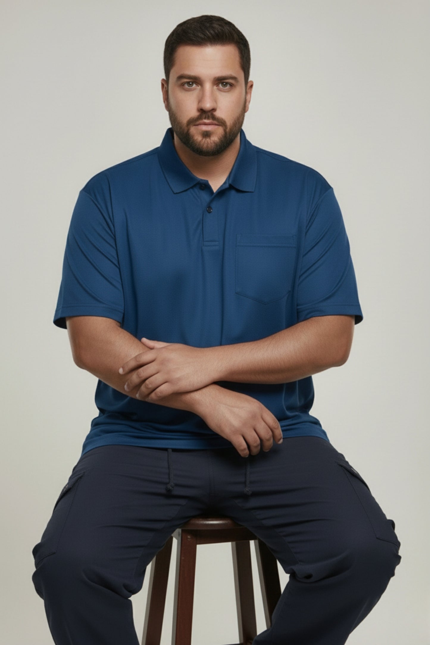 Teal Navy - Smart Tech Pocket Polo Plus Size