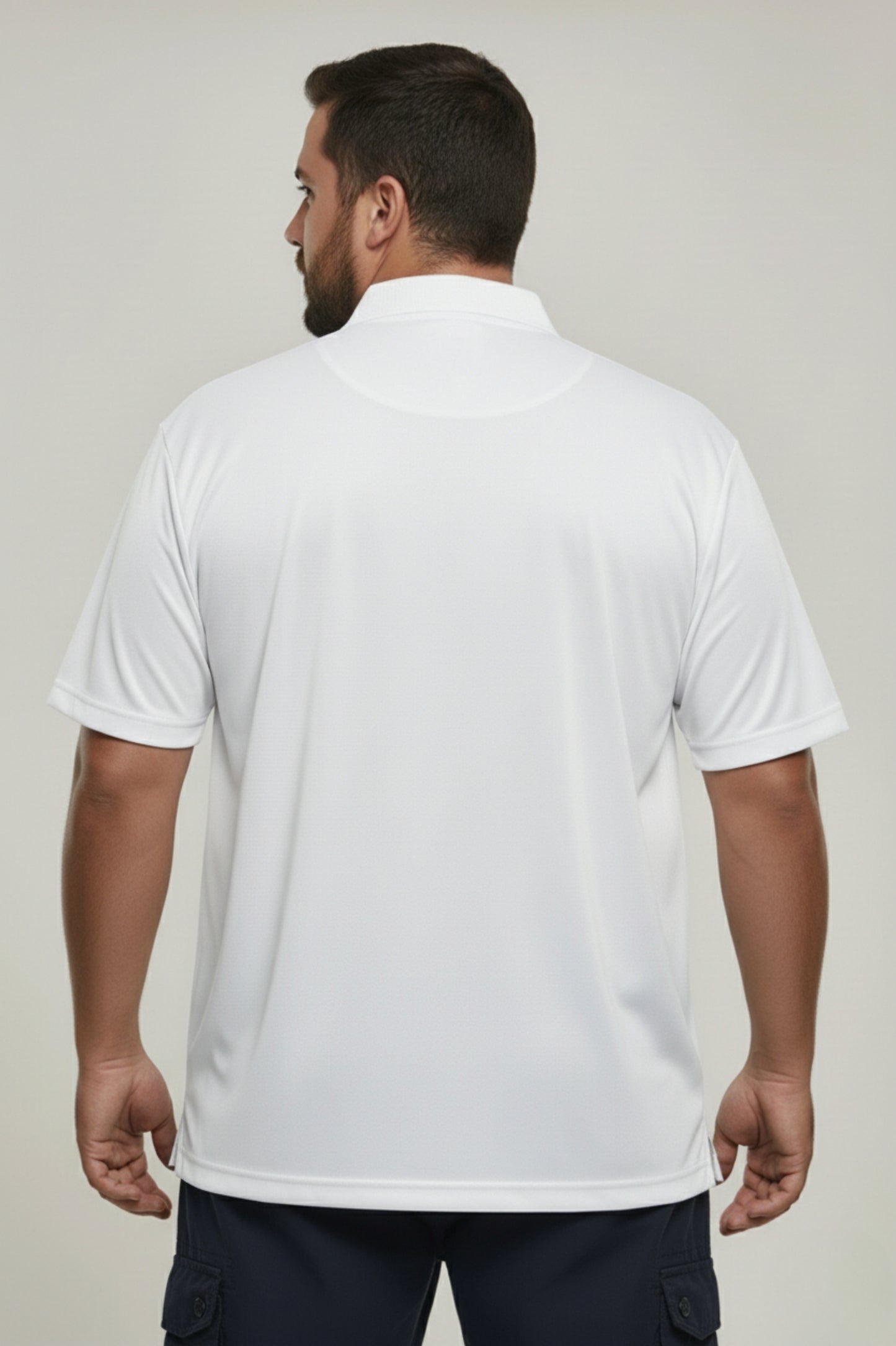 White - Smart Tech Pocket Polo Plus Size