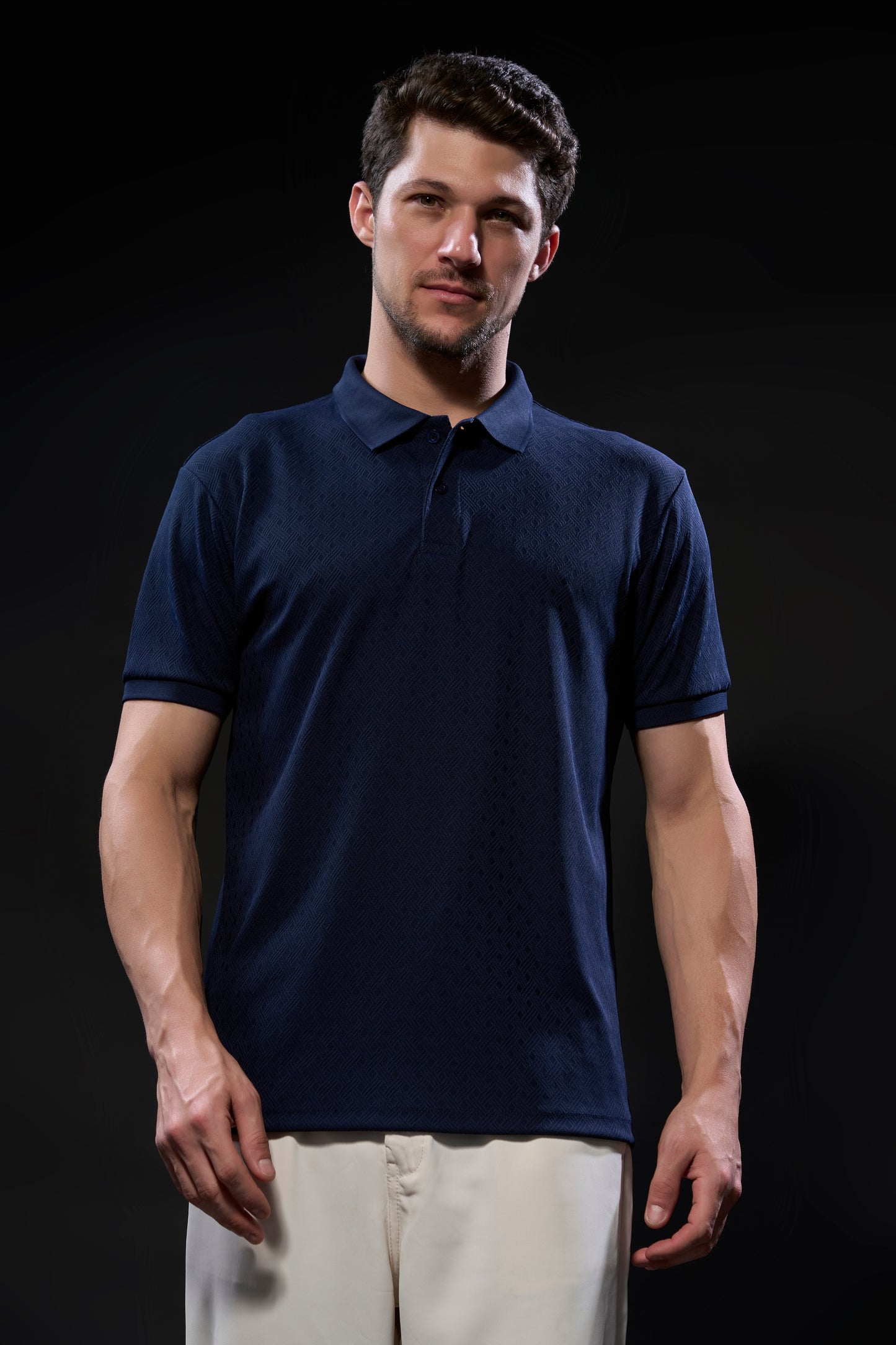 Navy - Structure Knit Smart Tech Polo
