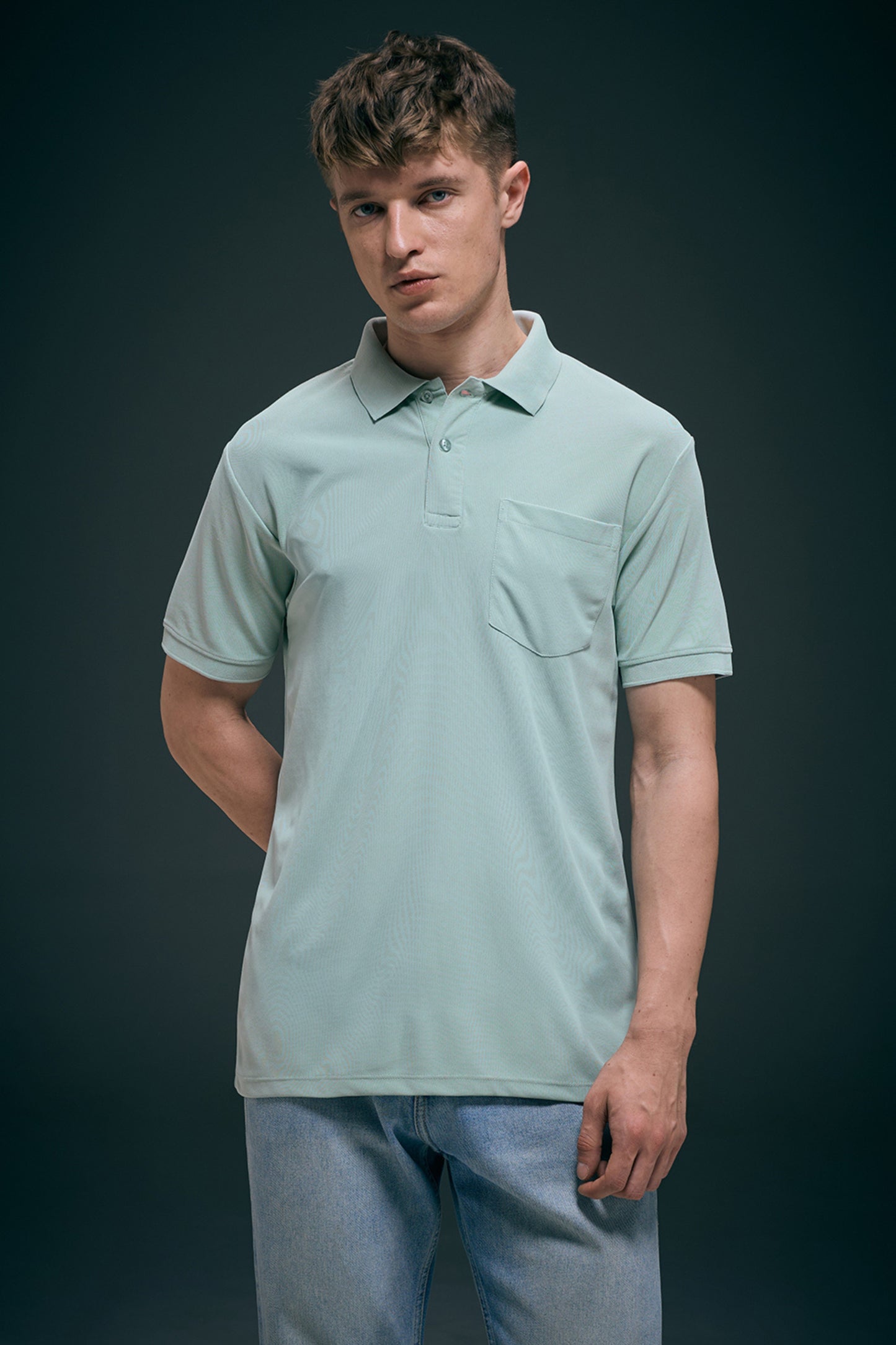 Sky Blue Smart Tech Pocket + Polo T-shirts Maxzone Clothing