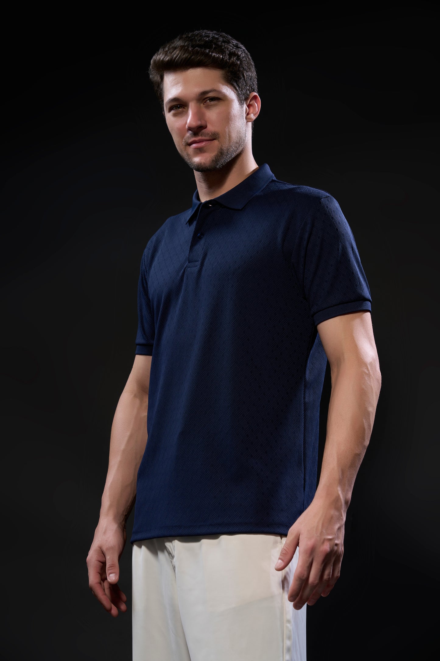 Navy - Structure Knit Smart Tech Polo