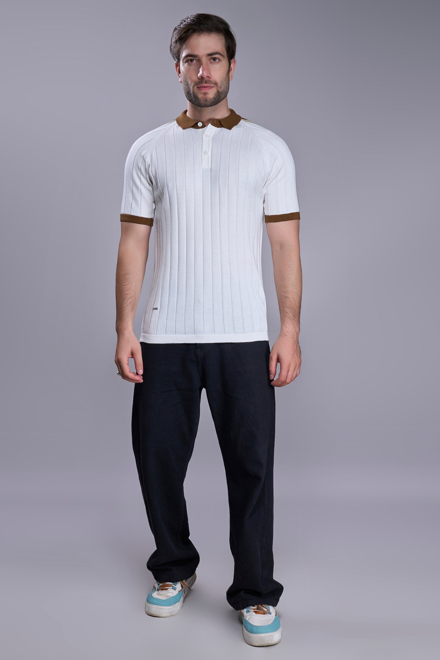White - Luxe Knitted Polo