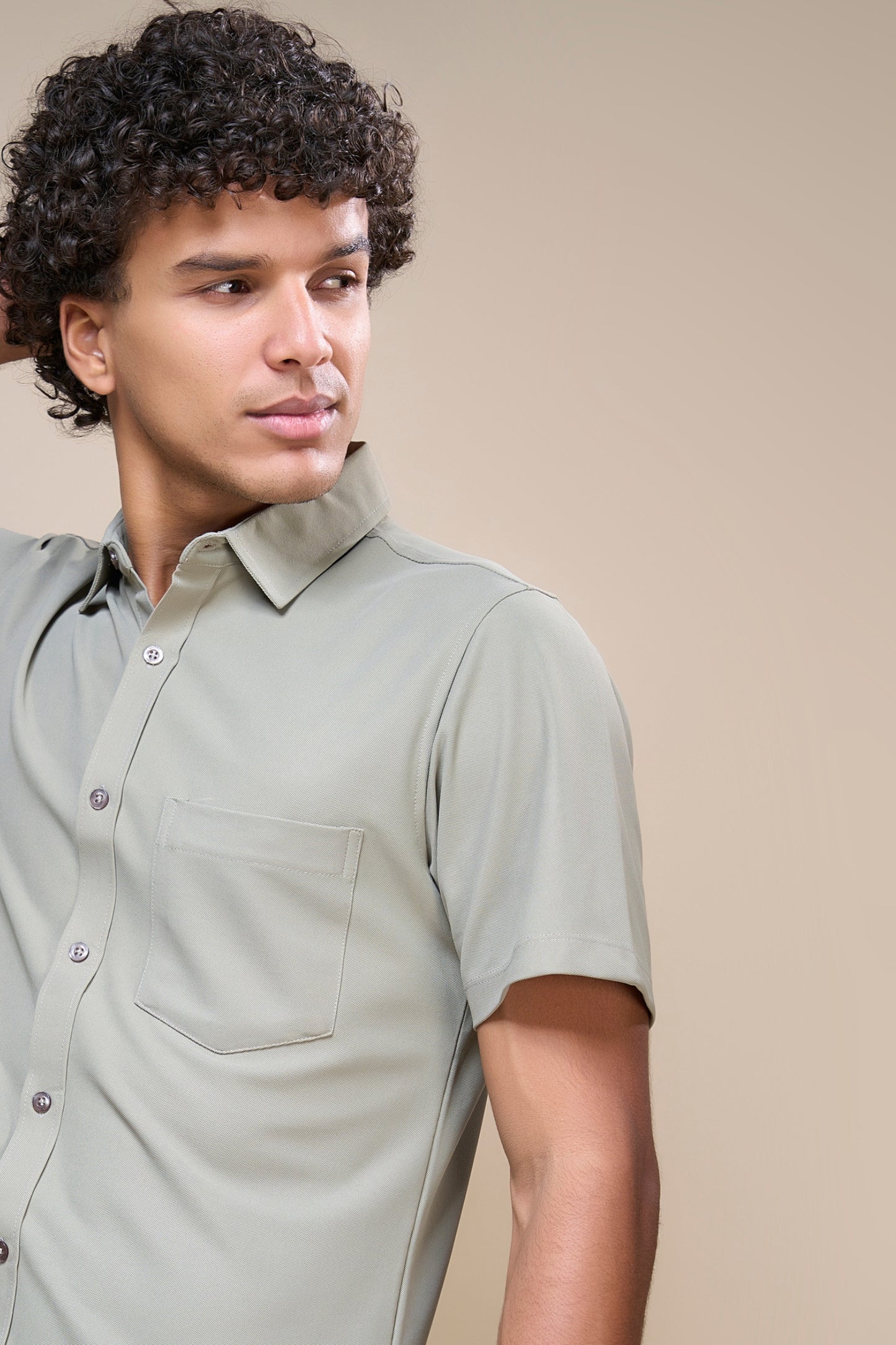 Olive - Smart Tech Pocket Shirt Maxzone Clothing