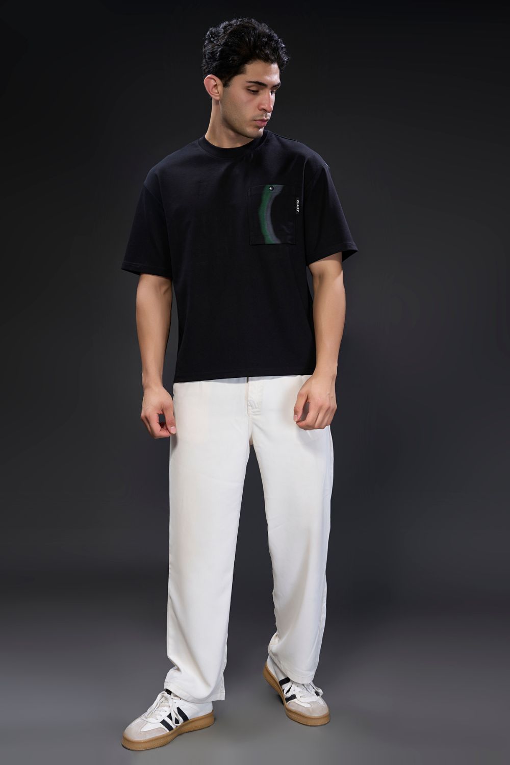 Black Attitude Print - Oversize T-shirt