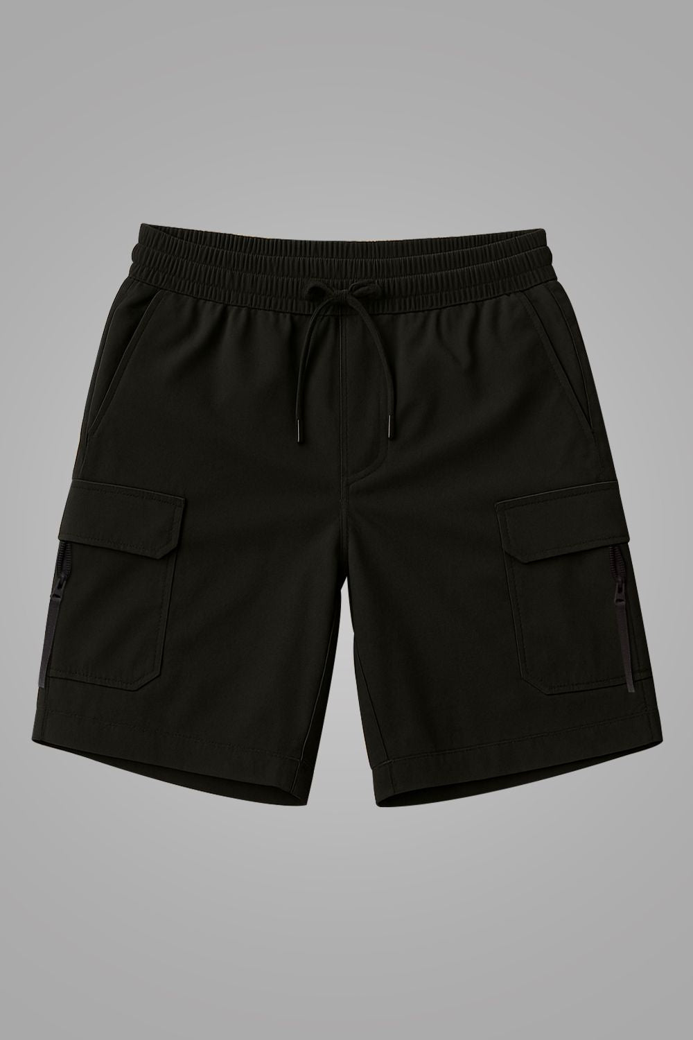 Black - Cargo Zip Pocket Shorts