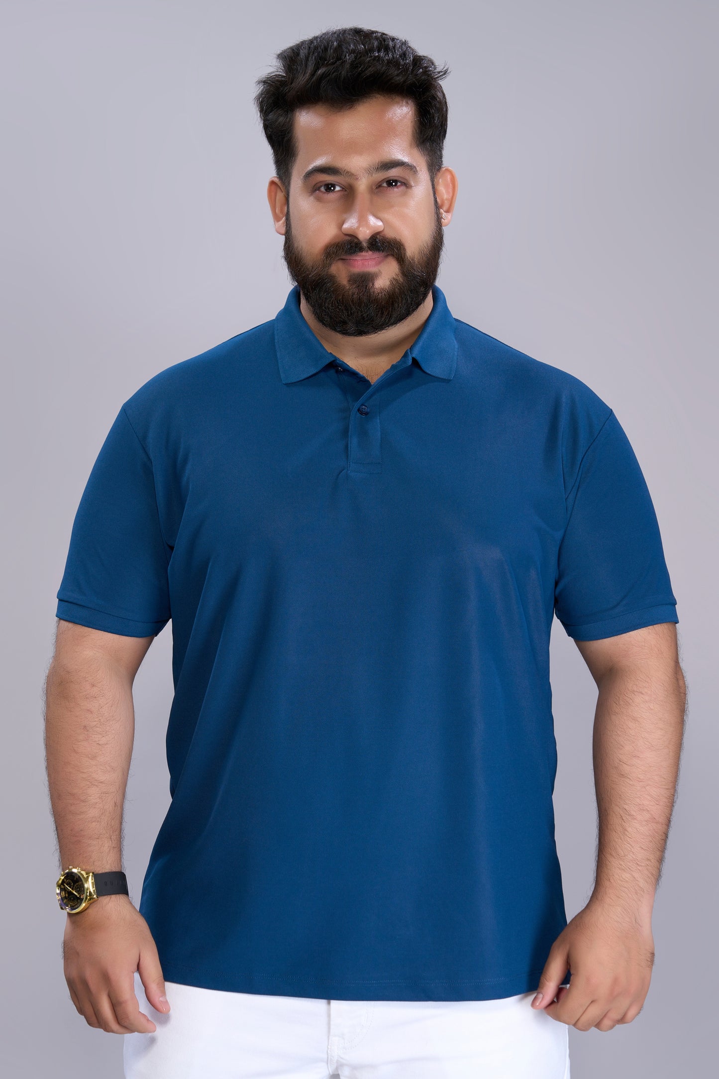 Teal Navy - Smart Tech Polo Plus Size