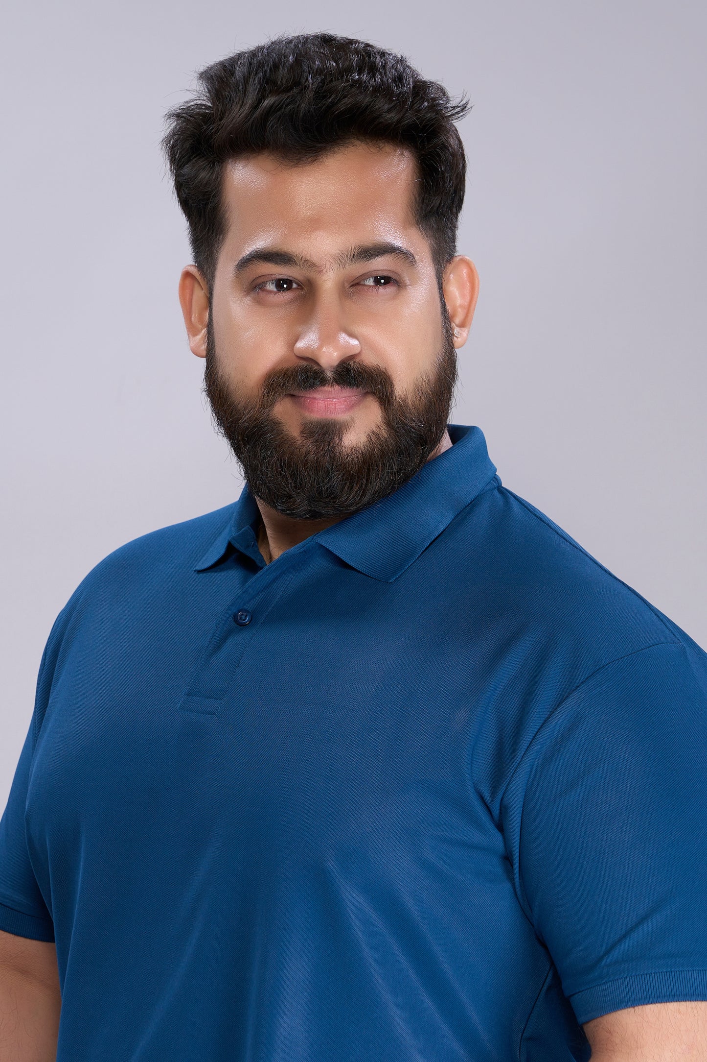 Teal Navy - Smart Tech Polo Plus Size
