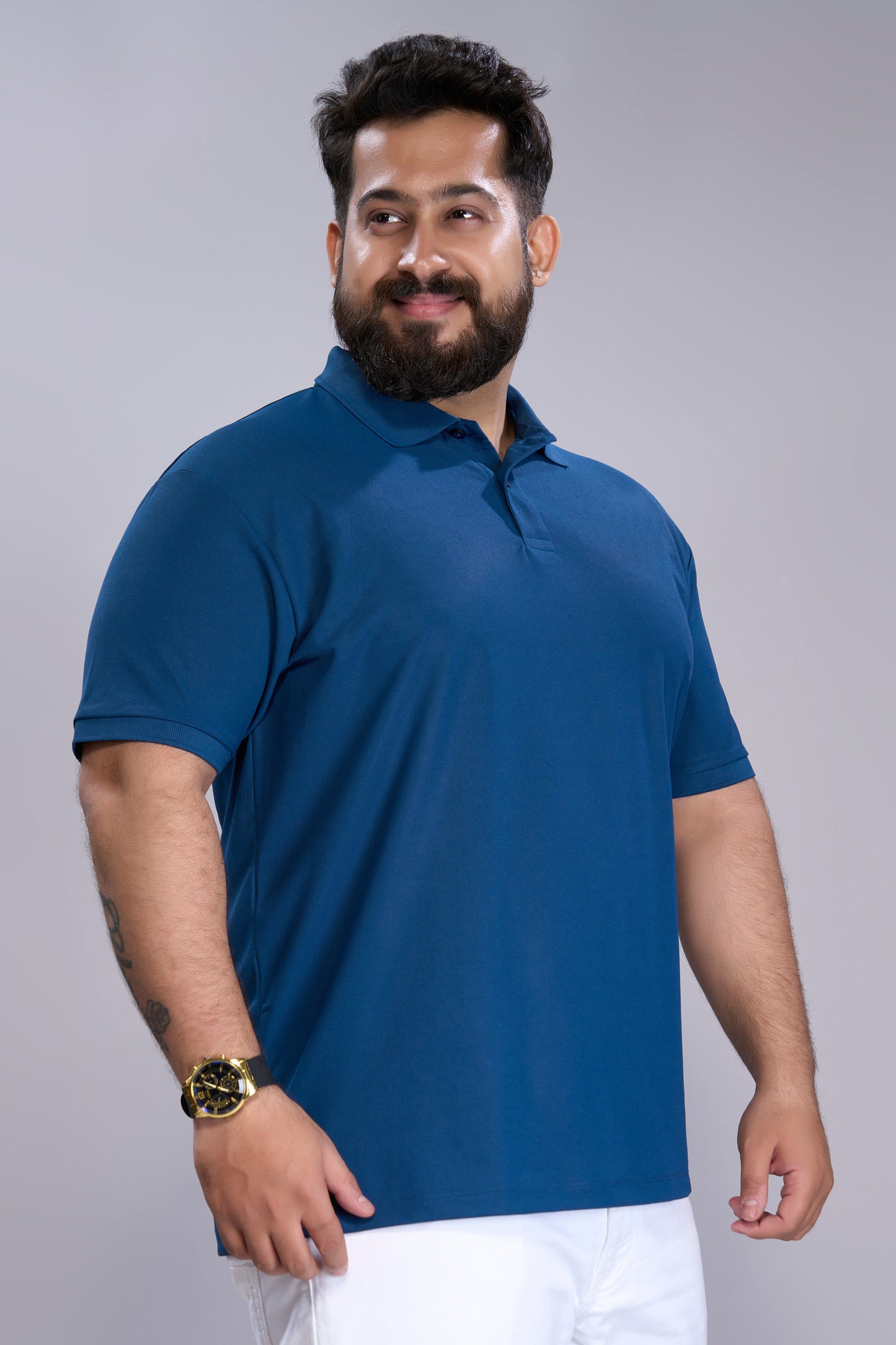 Teal Navy - Smart Tech Polo Plus Size