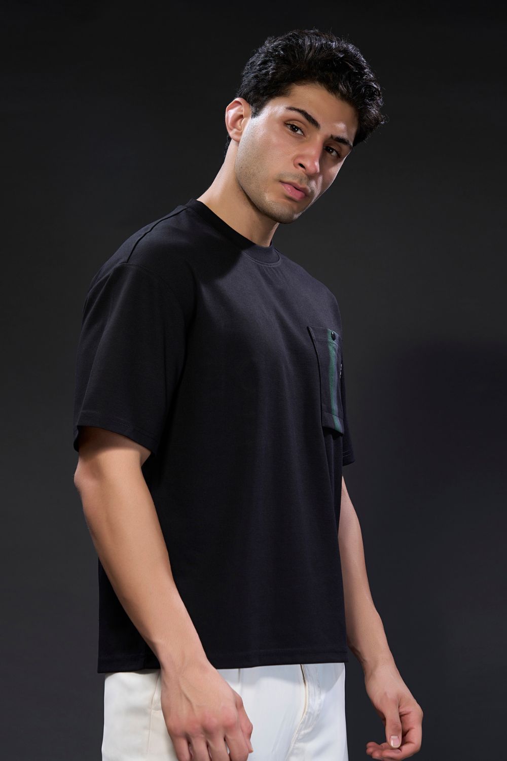Black Attitude Print - Oversize T-shirt