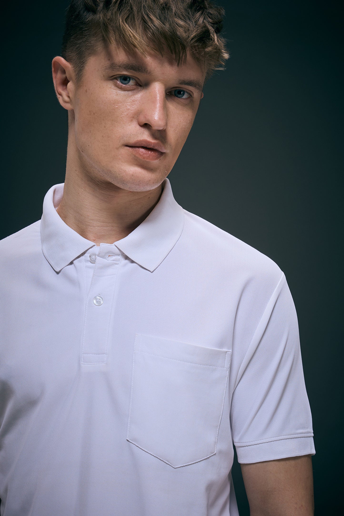 White Smart Tech Pocket + Polo T-shirts Maxzone Clothing