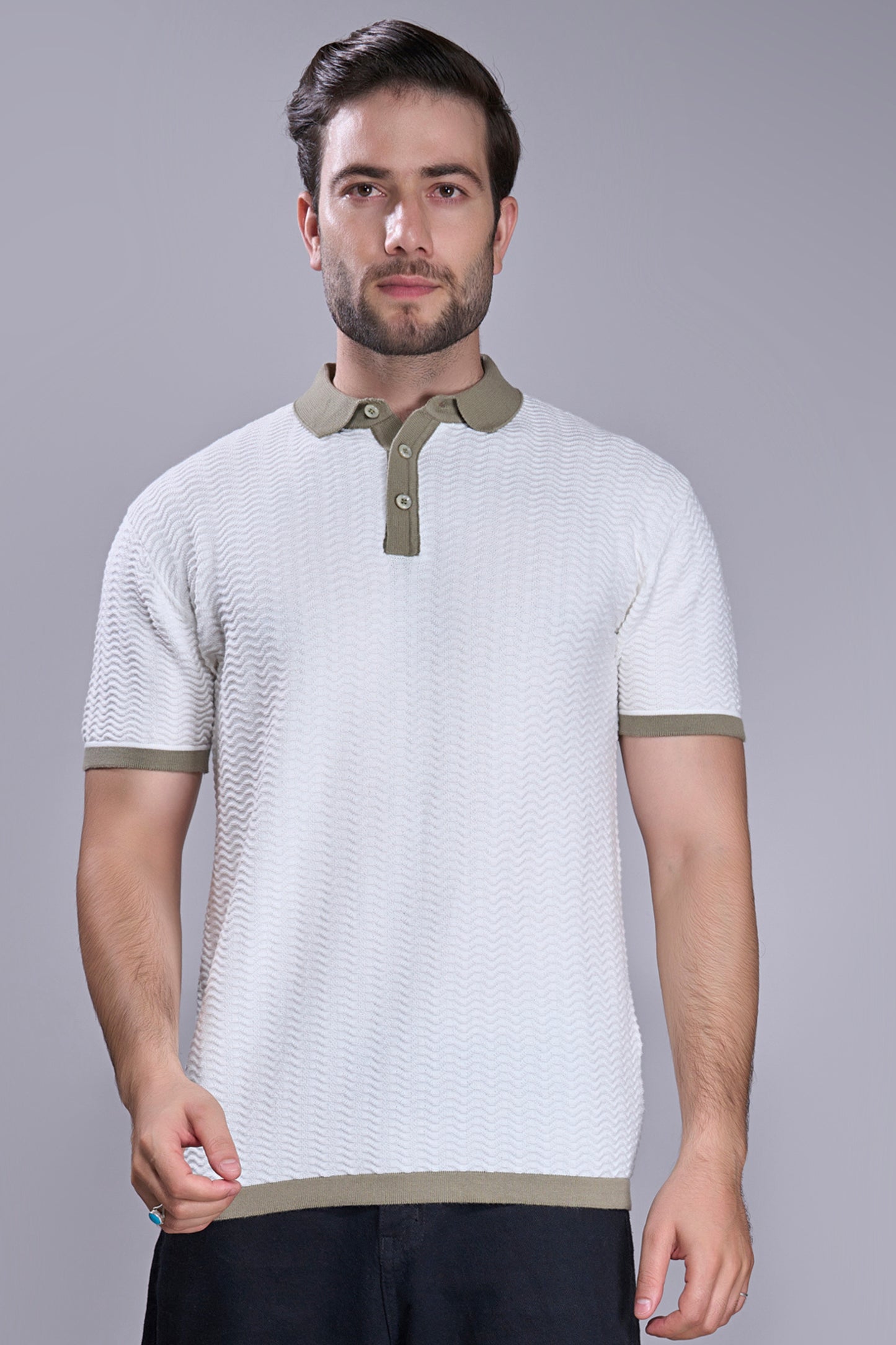 White - Luxe Knitted Polo