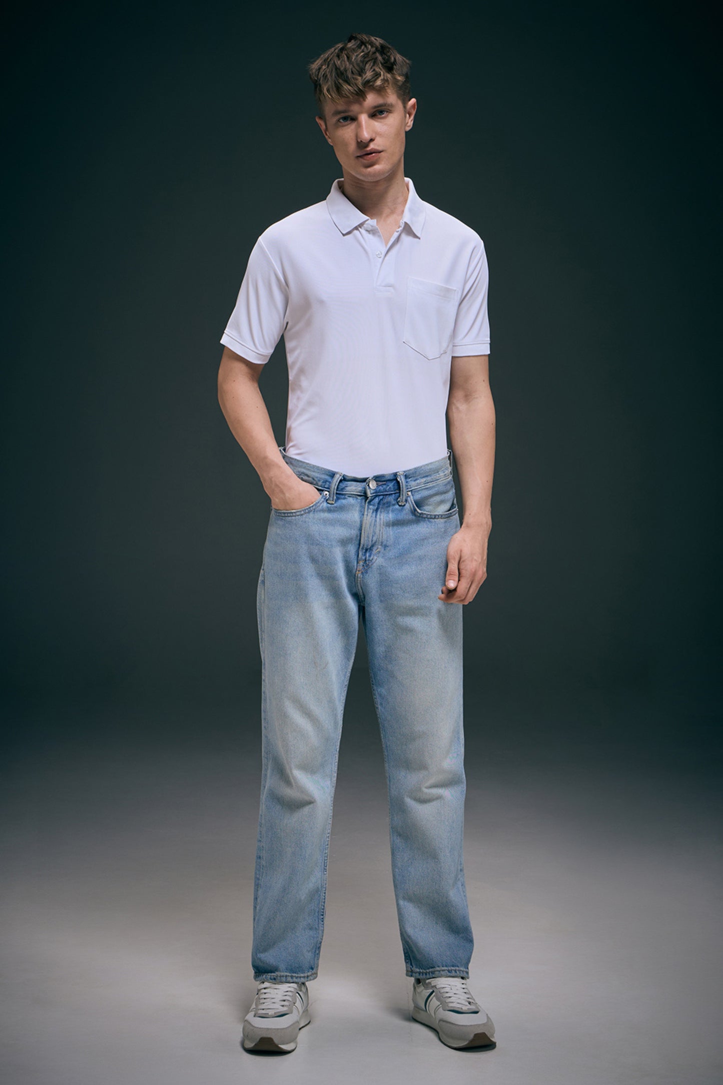 White Smart Tech Pocket + Polo T-shirts Maxzone Clothing