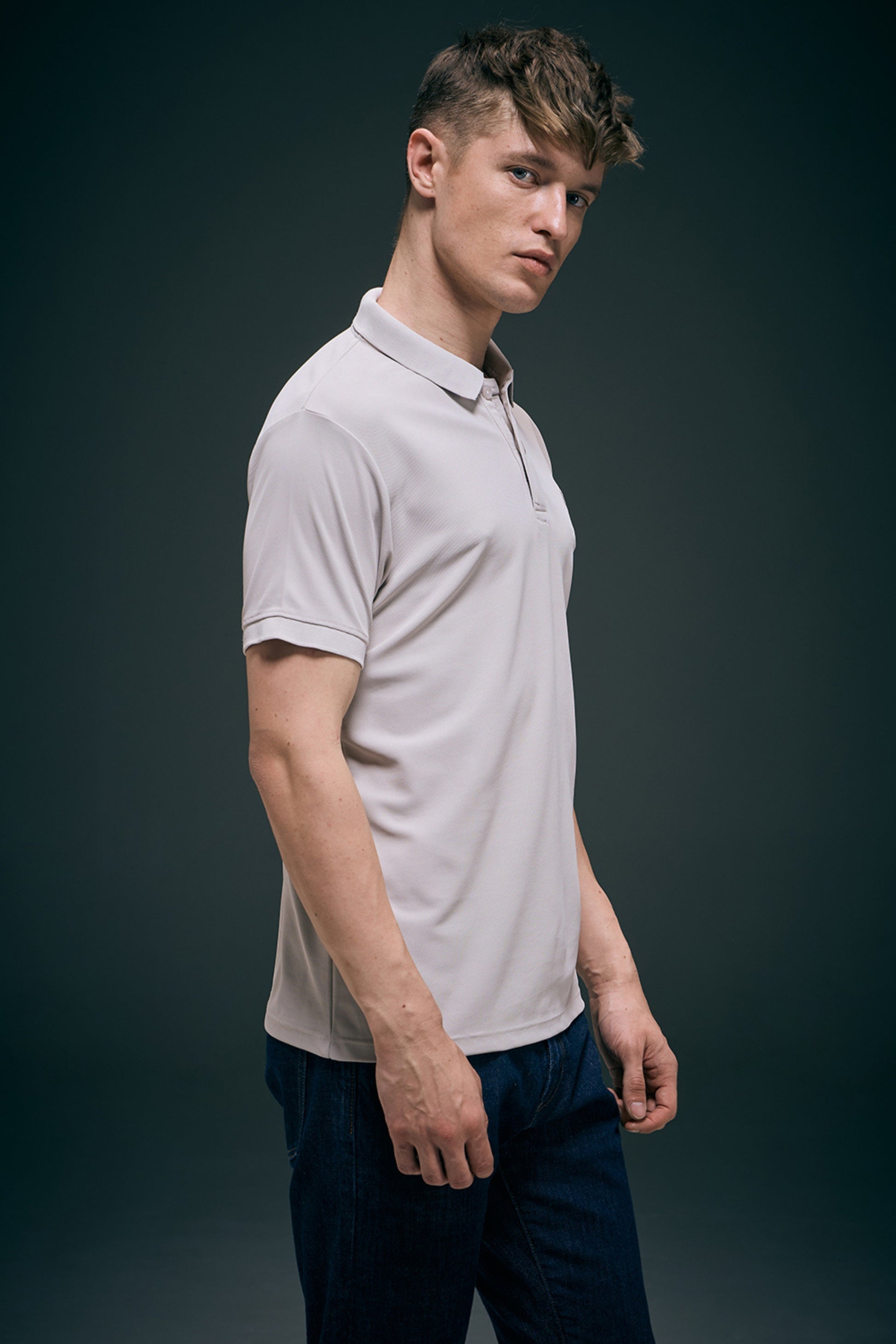 Smart tech polo - Grey Polo T-SHIRT Maxzone Clothing
