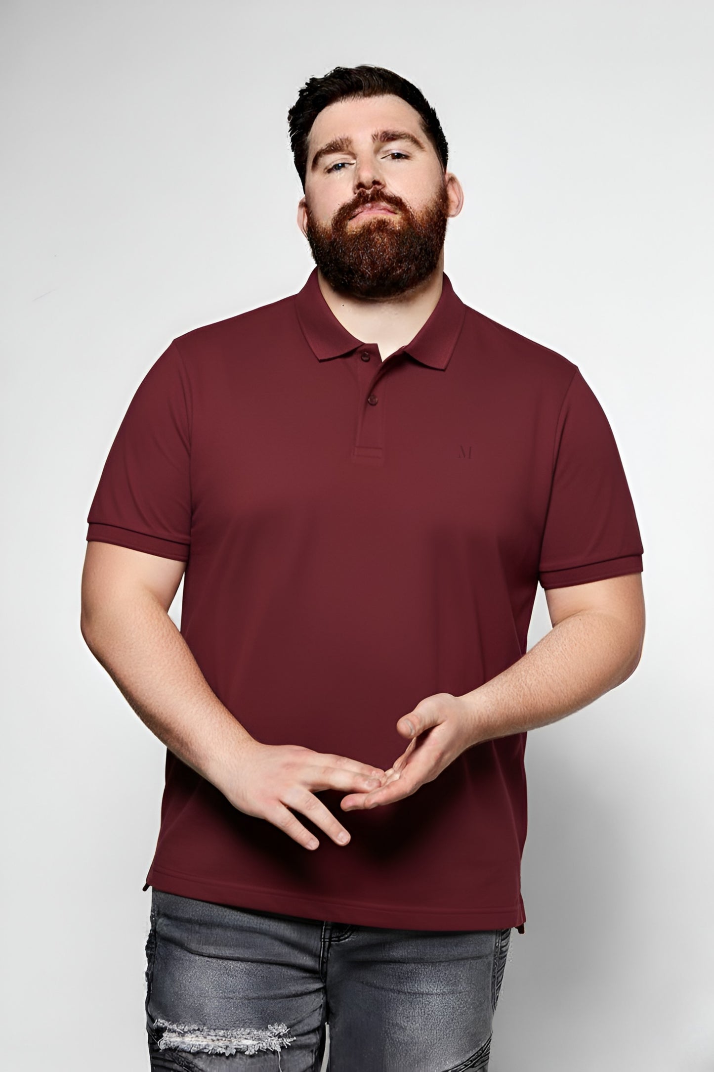 Wine - Zyric Polo Plus Size