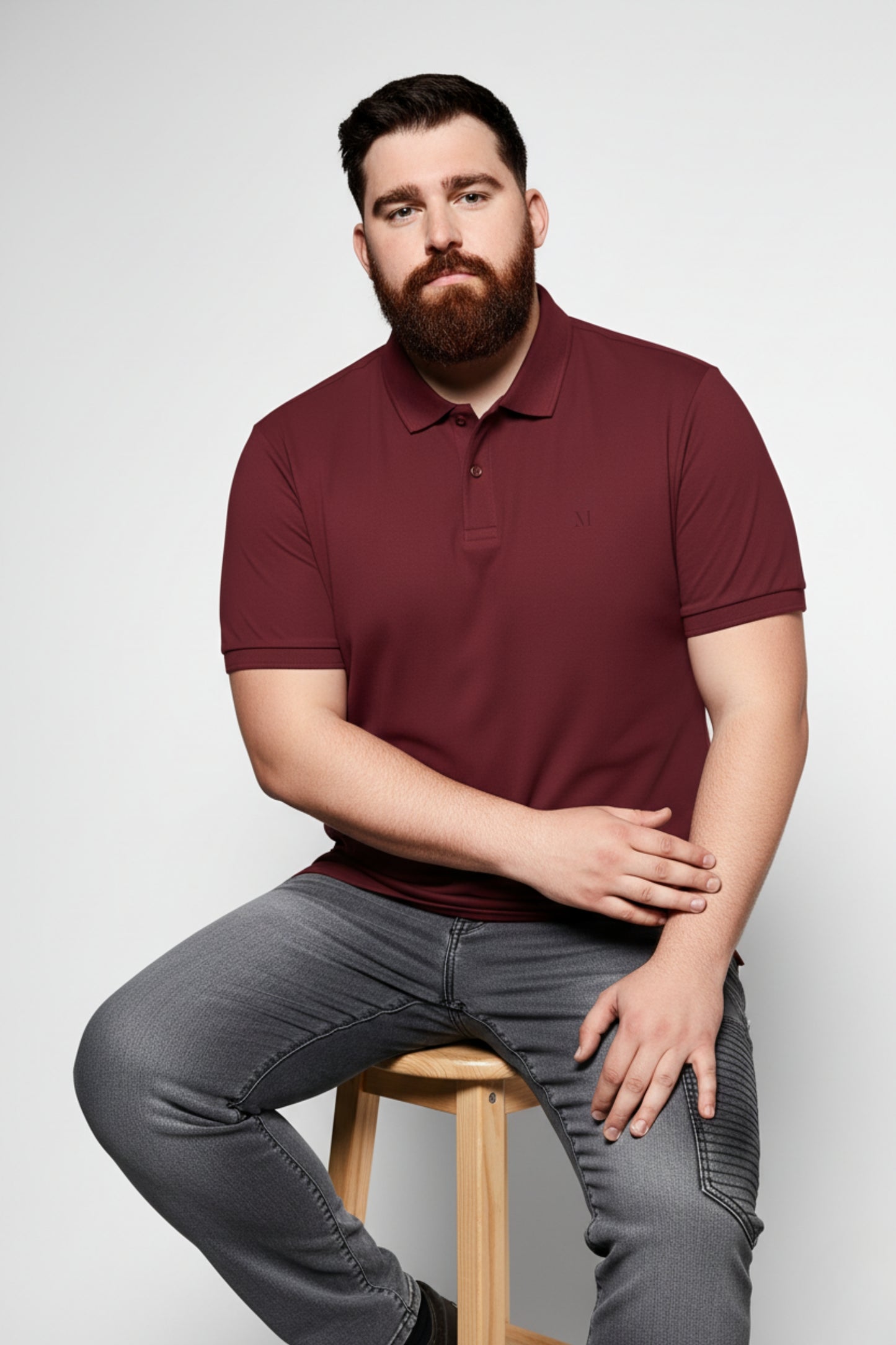 Wine - Zyric Polo Plus Size
