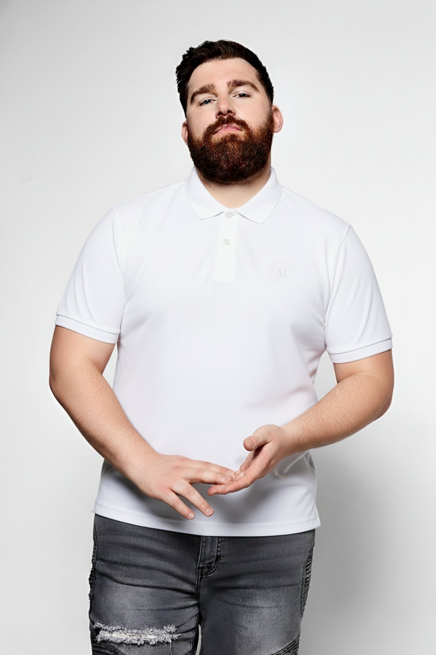 White - Zyric Polo Plus Size