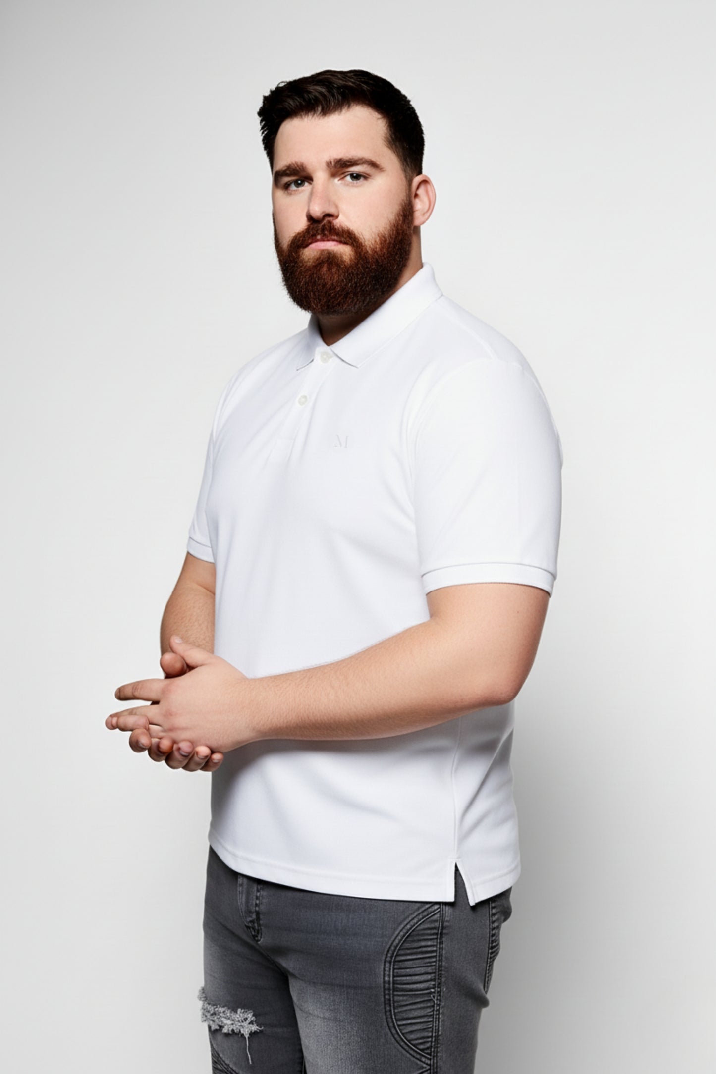 White - Zyric Polo Plus Size