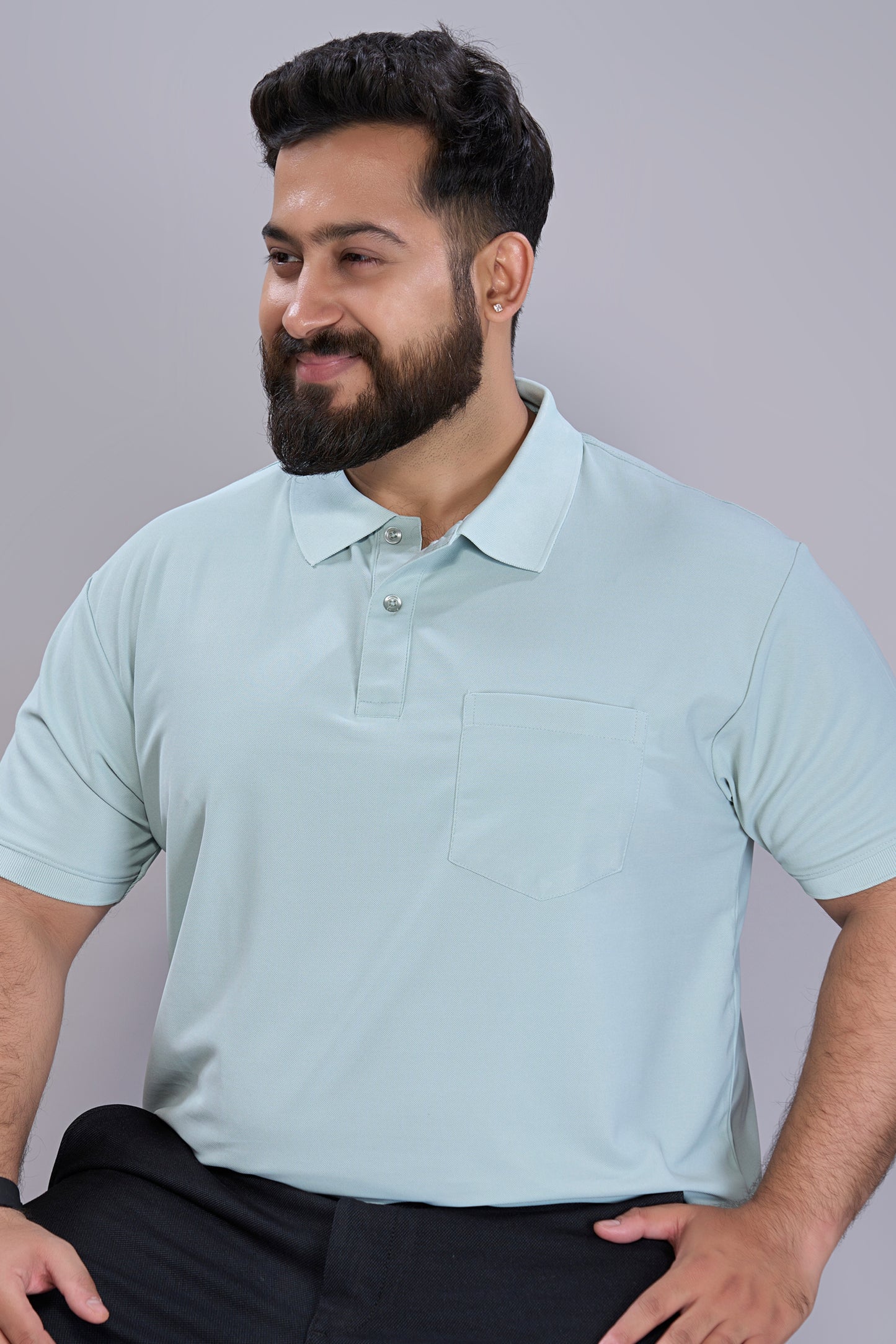 Bright Mist - Smart Tech Pocket Polo Plus Size