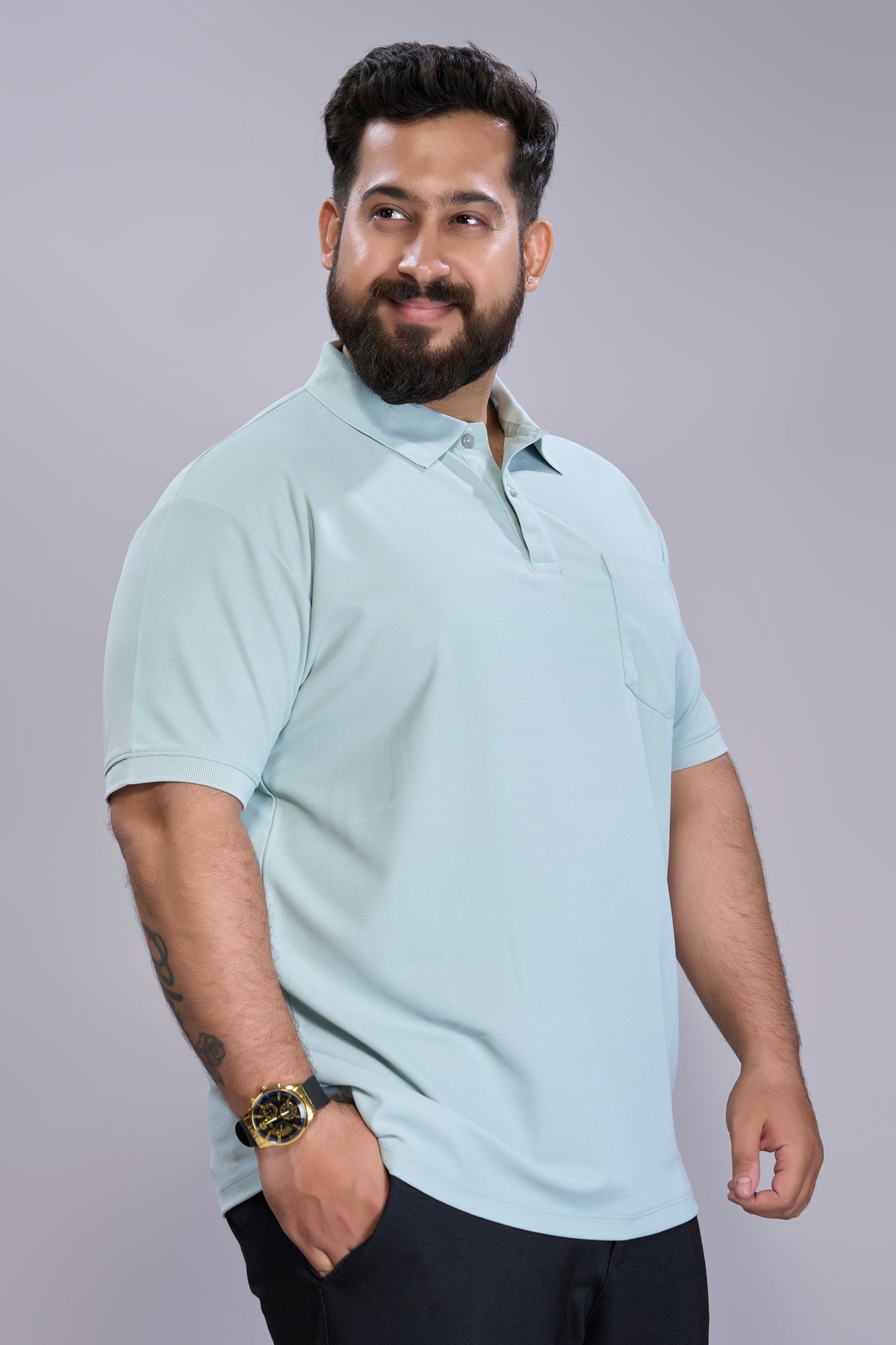 Bright Mist - Smart Tech Pocket Polo Plus Size